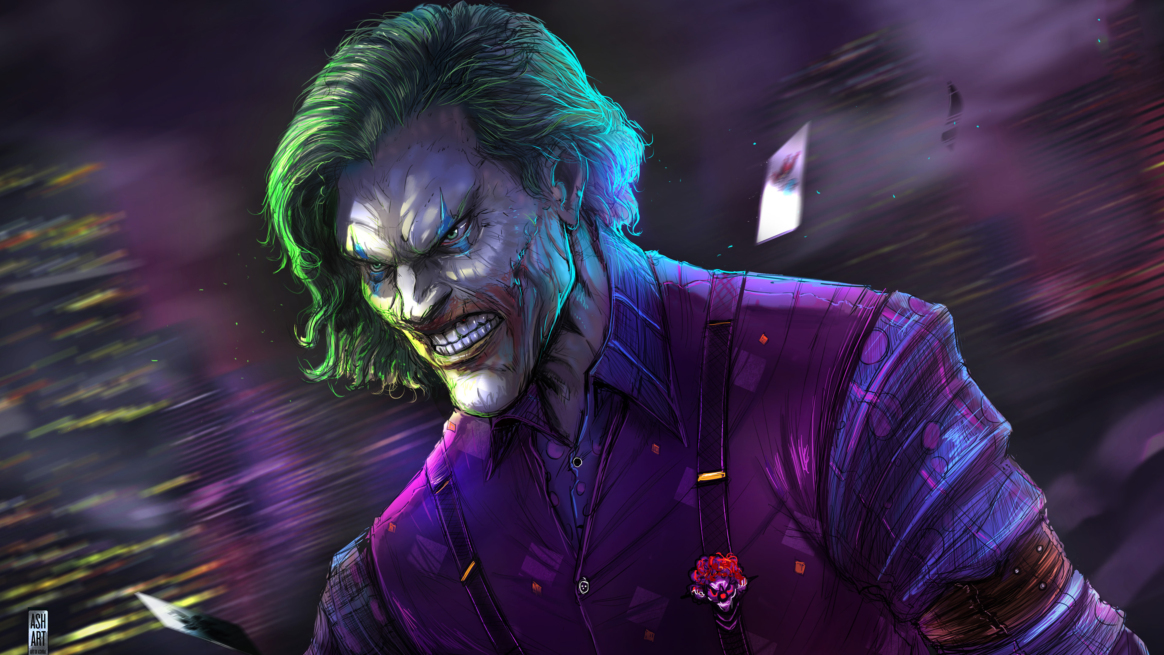 Joker artwork by Ash Art HD Wallpaper