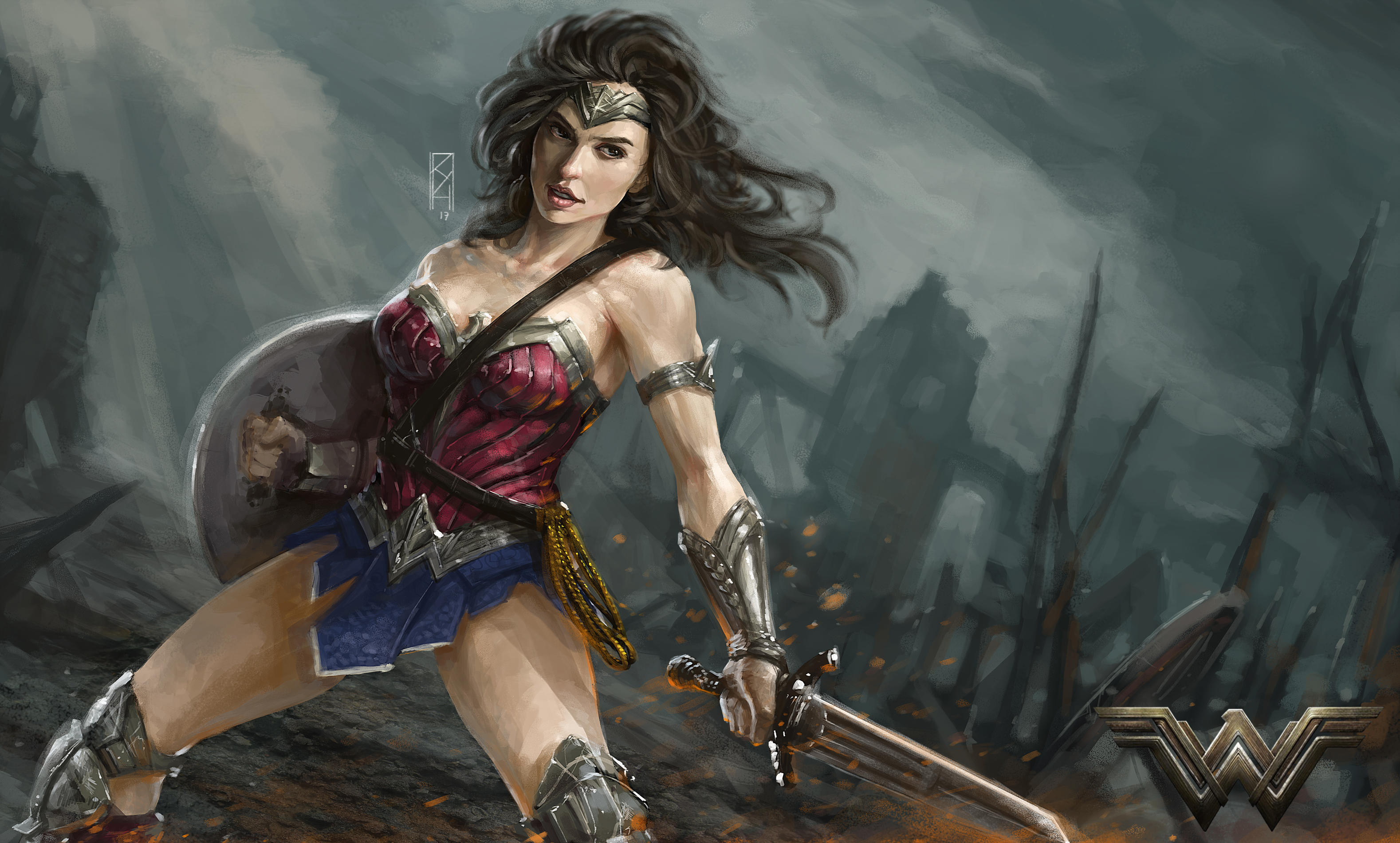 Wonder Woman artwork by artist HD Wallpaper