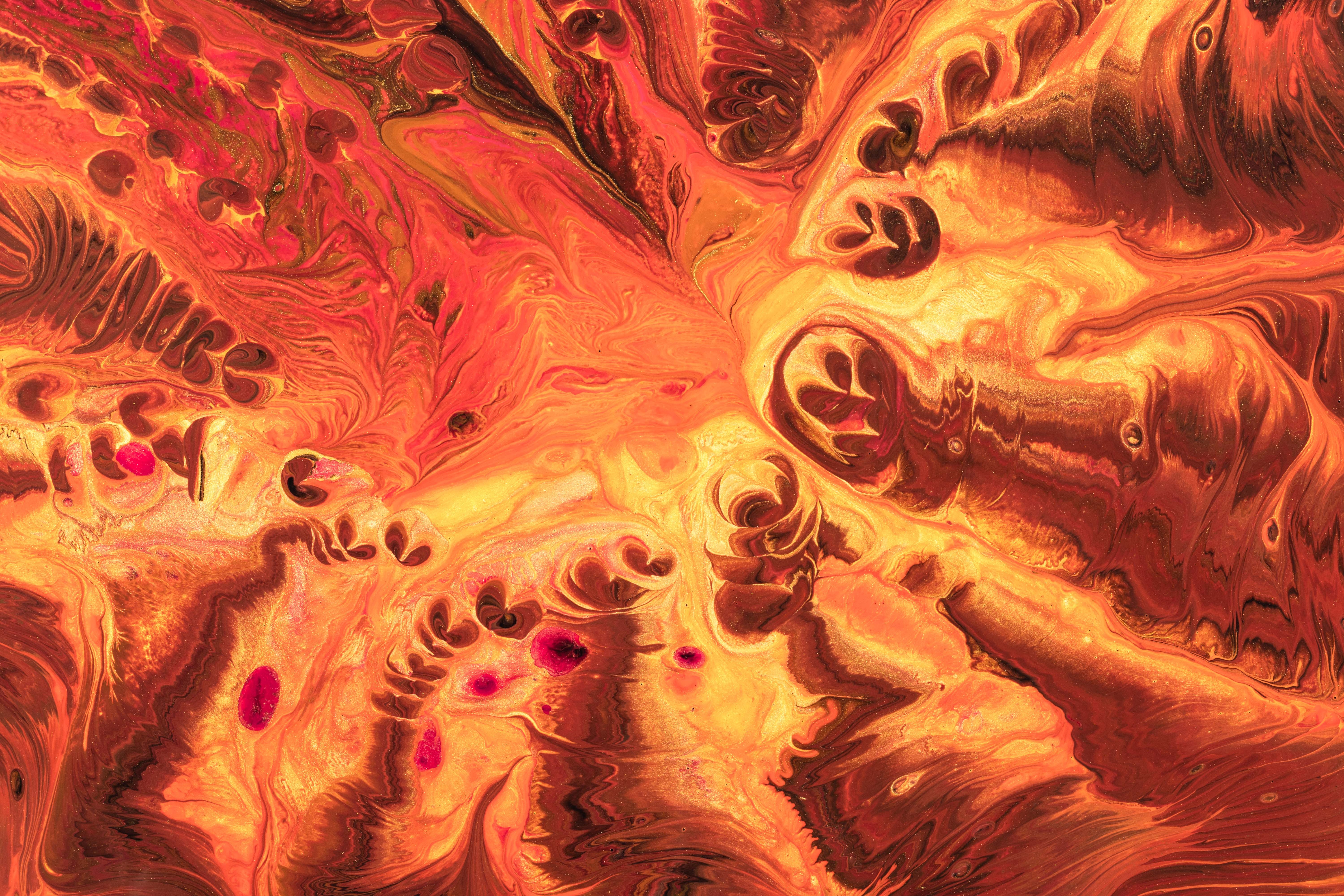 Abstract painting of fire and lava HD Wallpaper