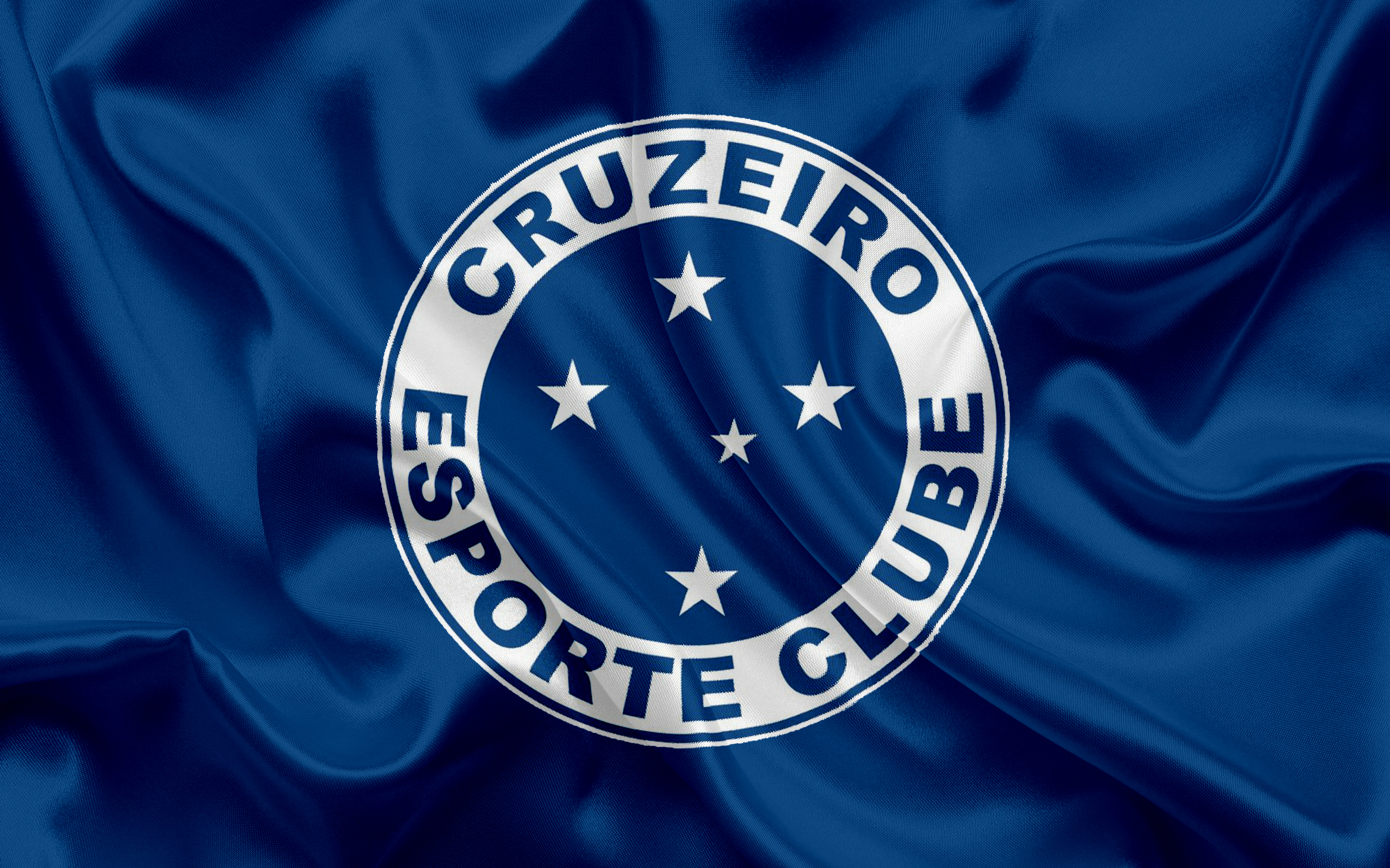 Cruzeiro Esporte Clube logo on blue fabric HD Wallpaper