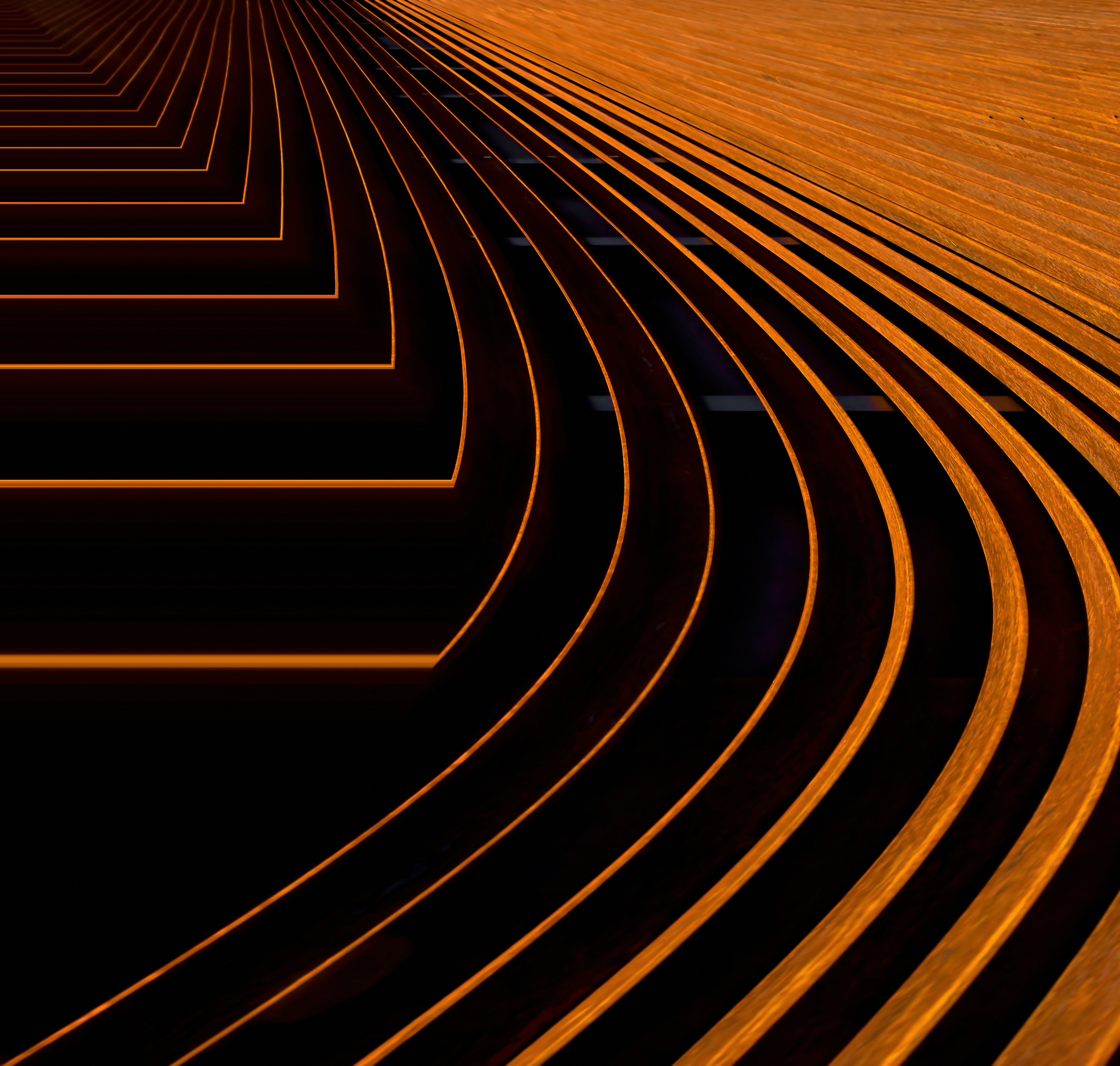 Abstract orange lines on black background HD Wallpaper