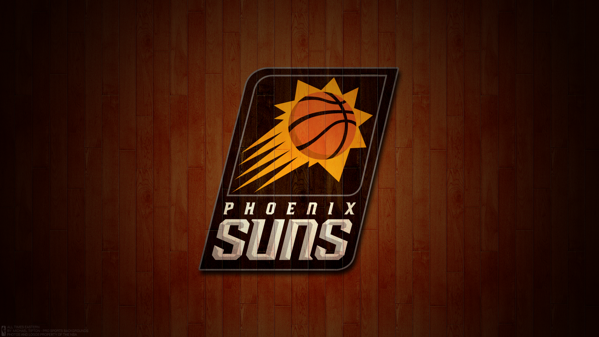 Phoenix Suns NBA Logo on Wood Background HD Wallpaper