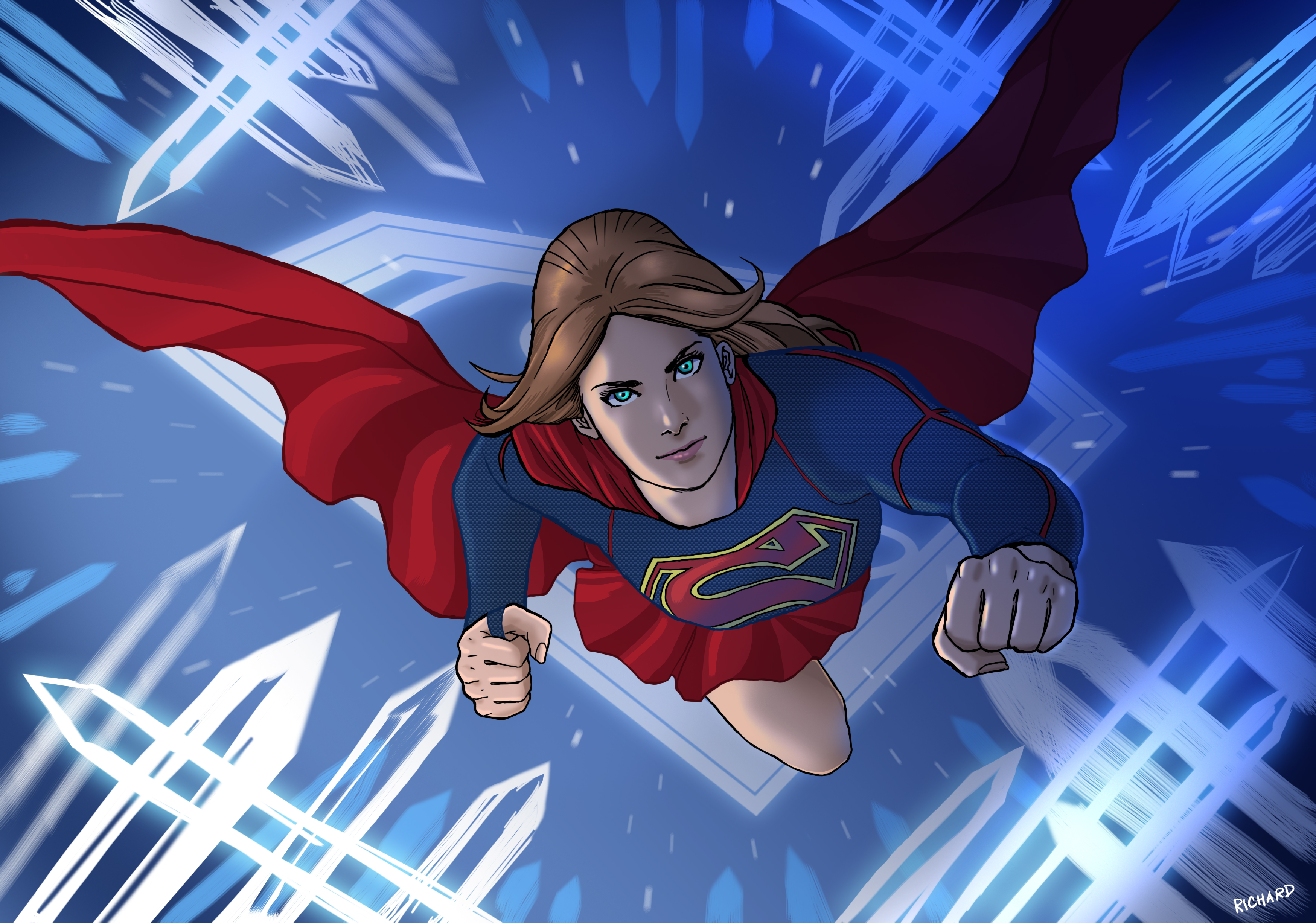 Supergirl from DC Comics flying HD Wallpaper