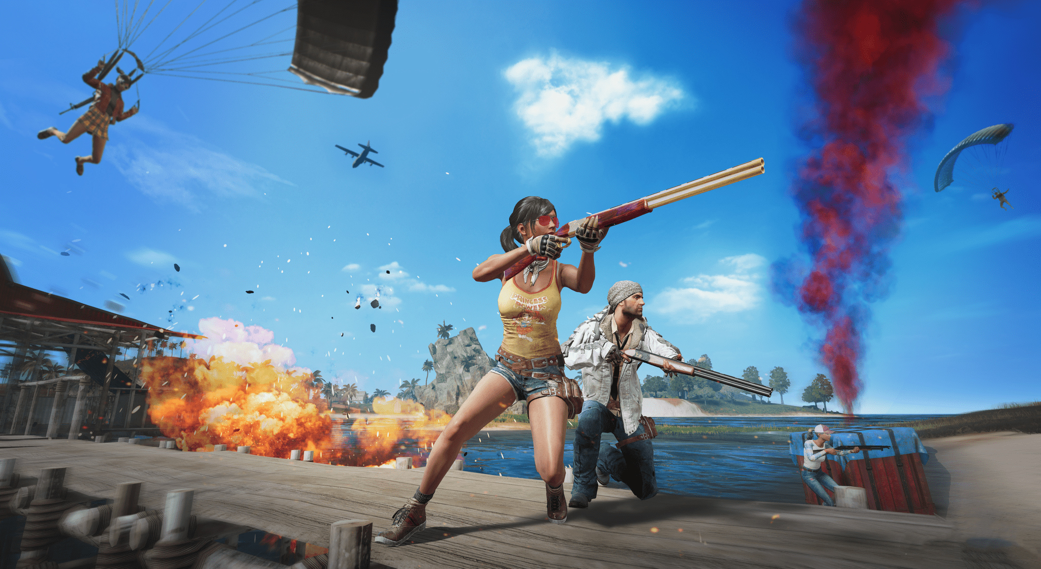 PlayerUnknown's Battlegrounds characters in combat HD Wallpaper