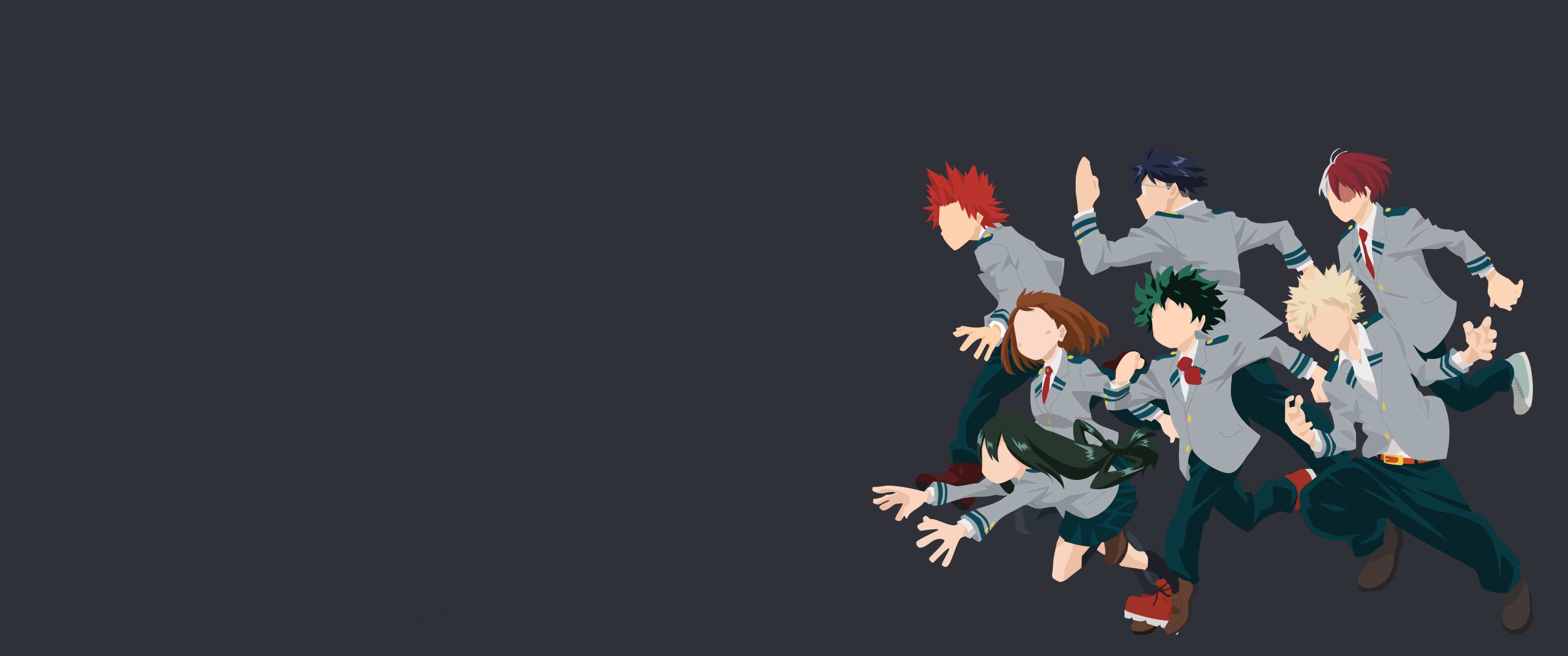 My Hero Academia characters running HD Wallpaper