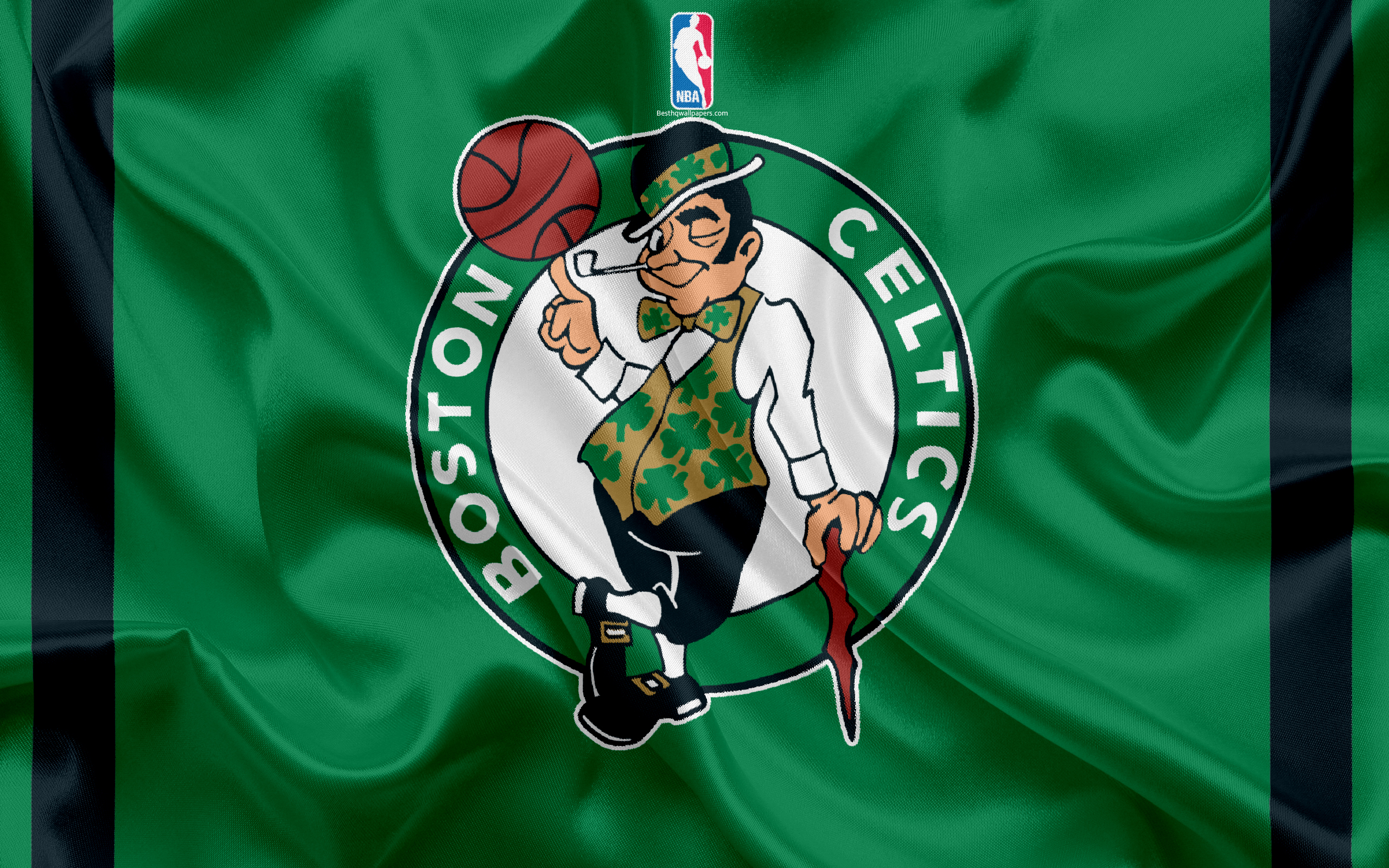 Boston Celtics logo with NBA logo HD Wallpaper