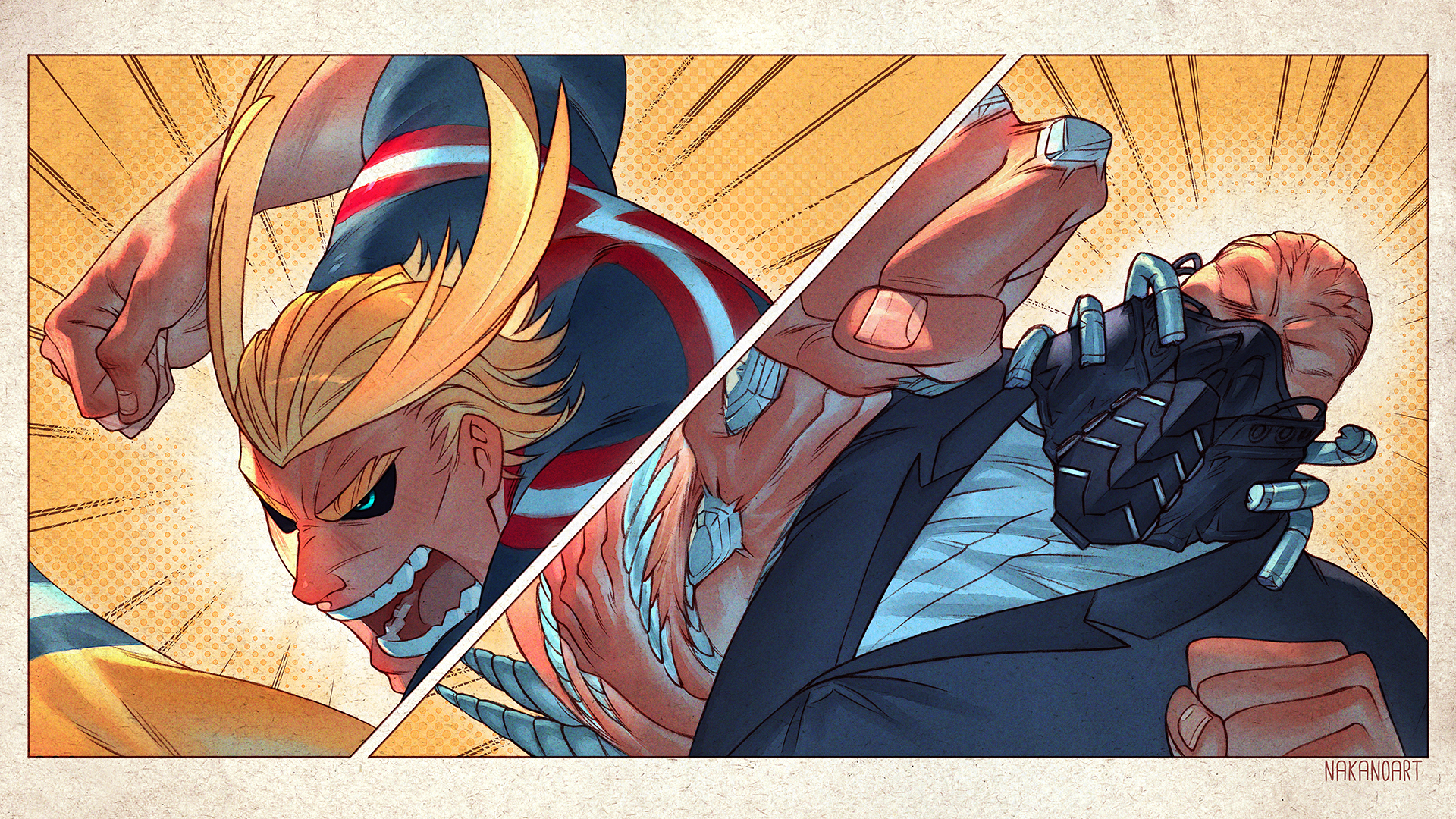 All Might vs. All For One from My Hero Academia HD Wallpaper