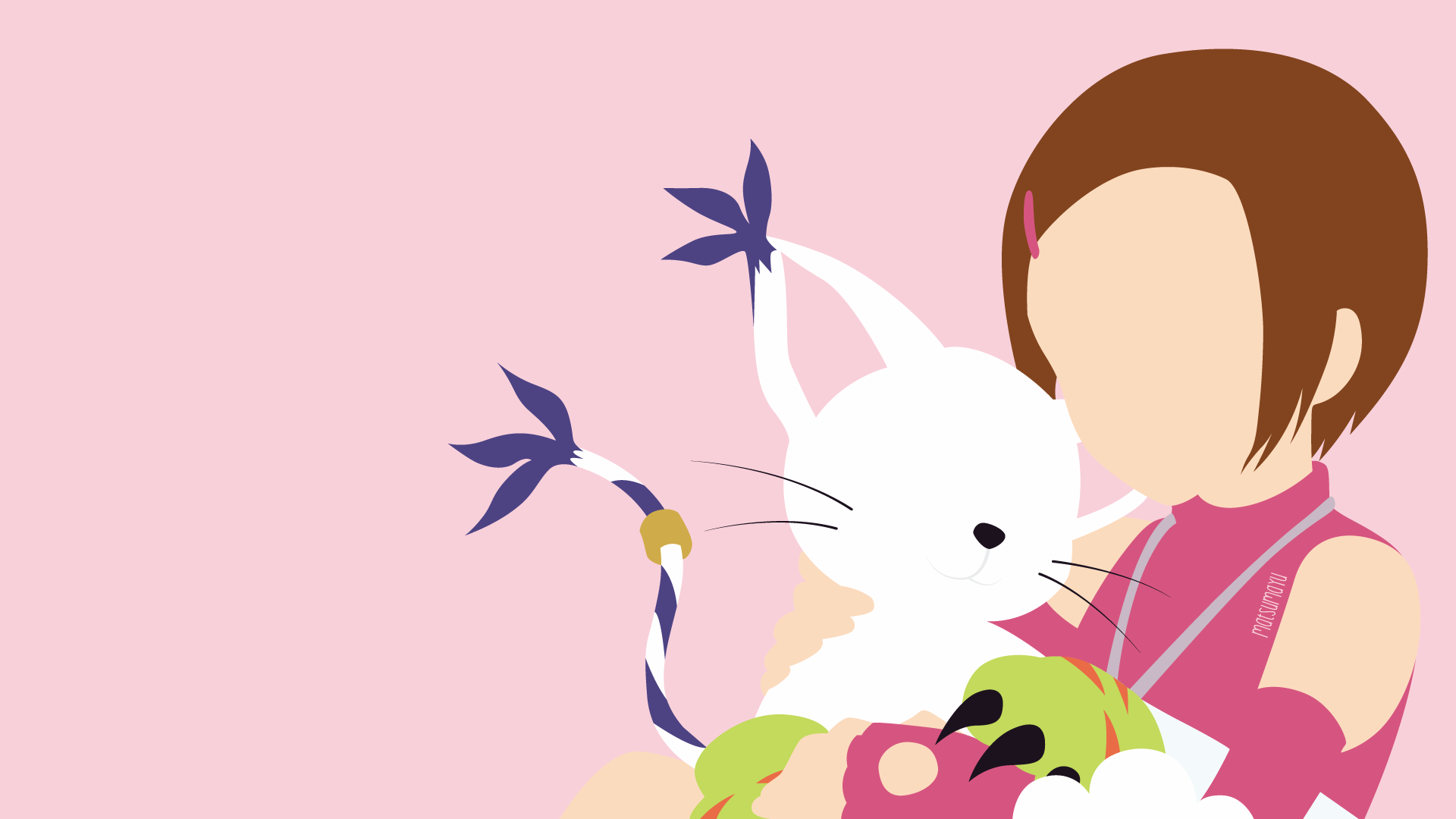 Hikari Yagami and Tailmon from Digimon HD Wallpaper