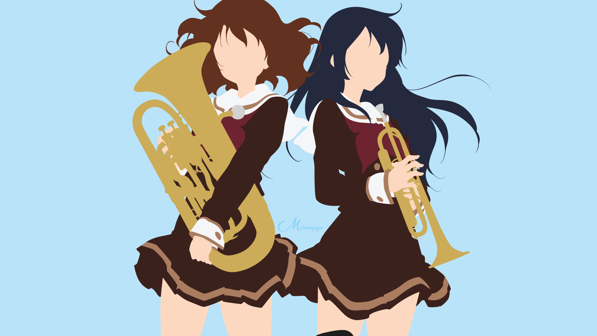 Reina Kousaka and Kumiko Oumae from Sound! Euphonium HD Wallpaper