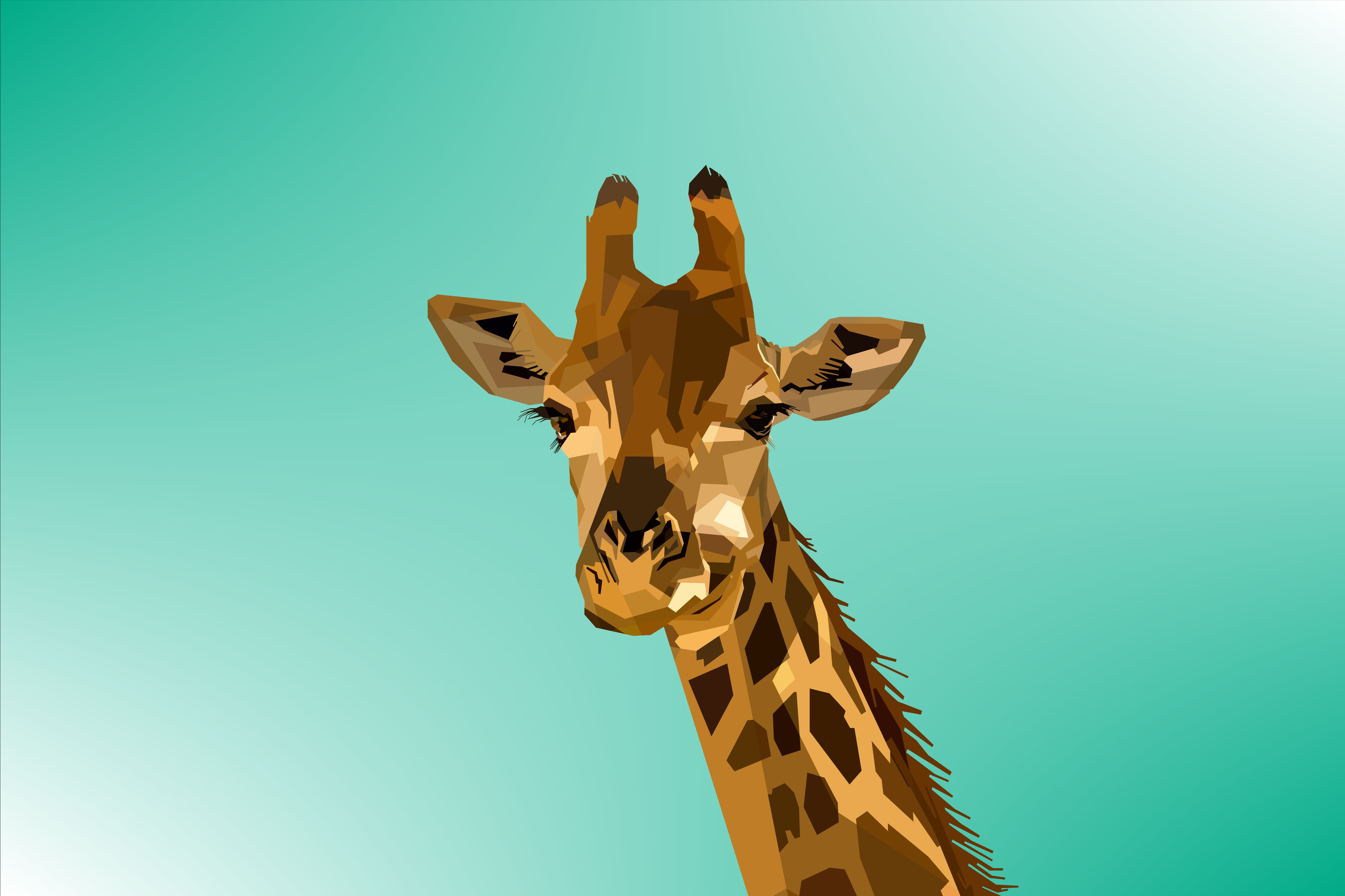 Geometric Giraffe Portrait HD Wallpaper