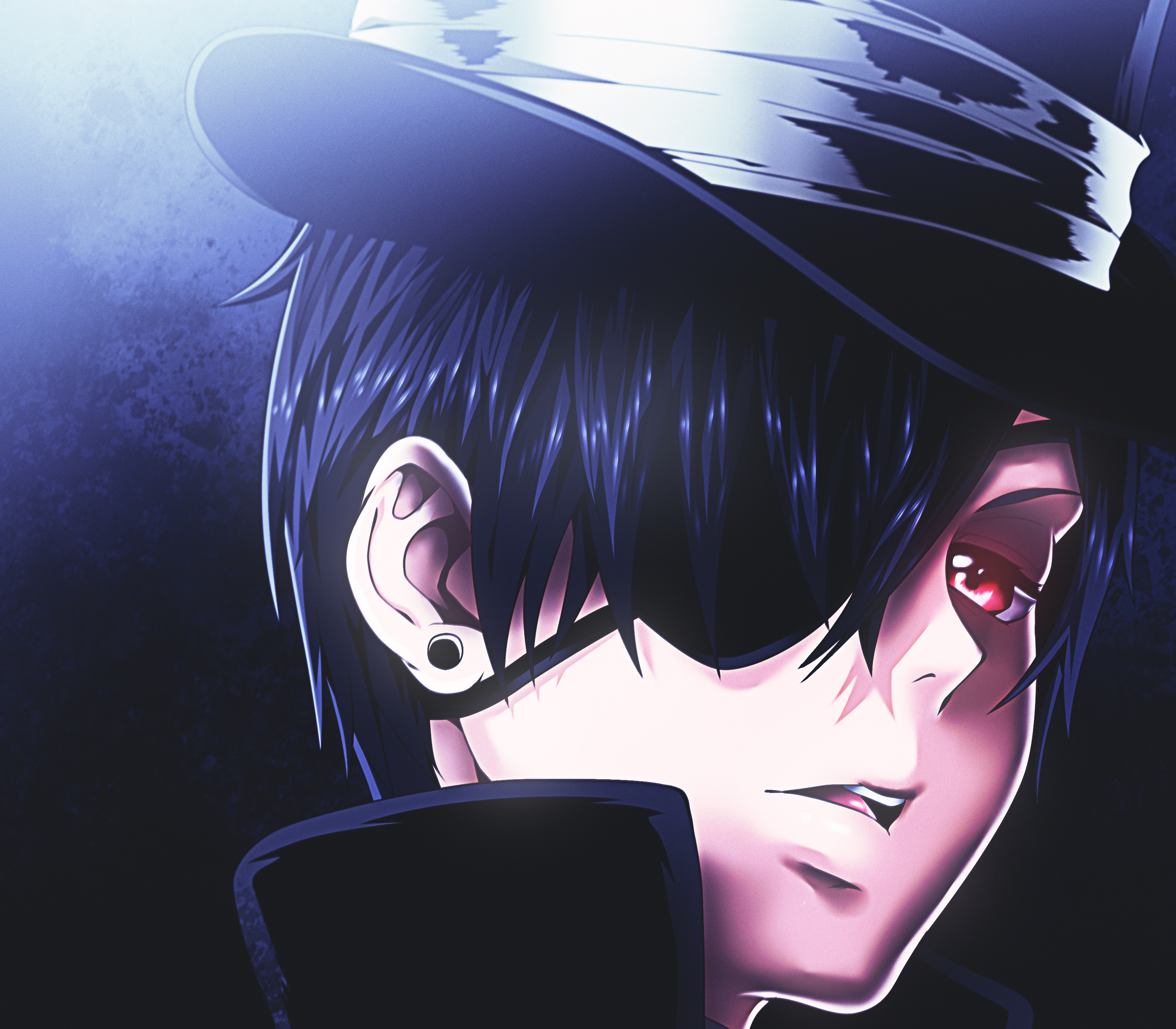 Ciel Phantomhive from Black Butler wearing a hat and eyepatch HD Wallpaper