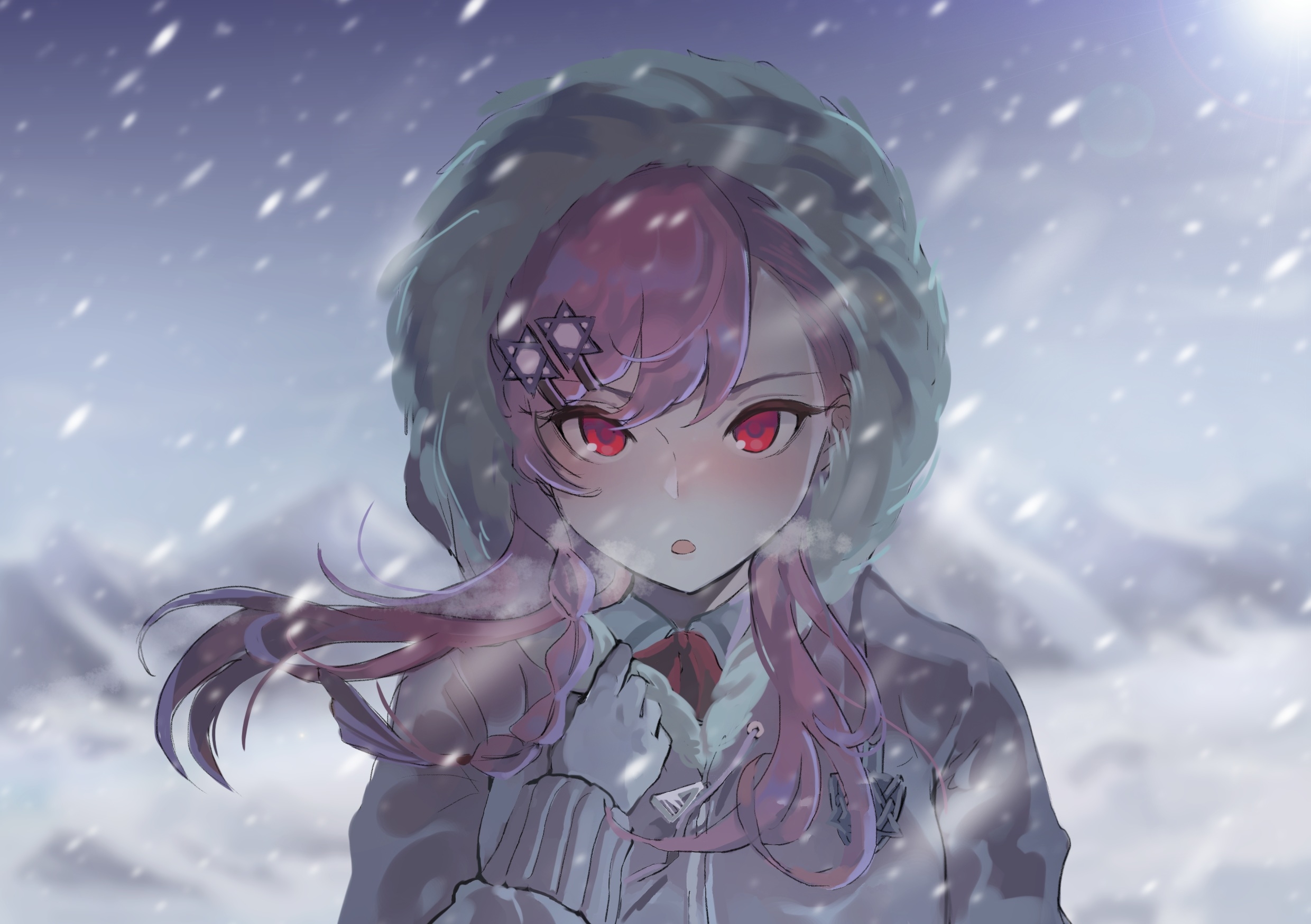 Negev from Girls Frontline in the snow HD Wallpaper