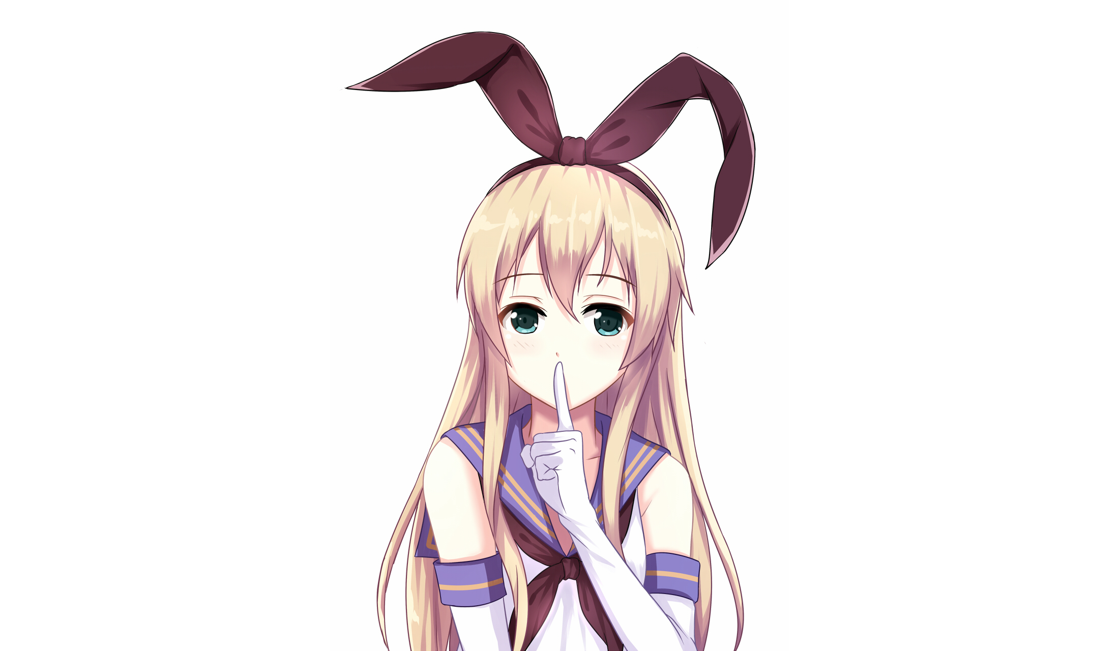 Shimakaze from Kancolle wearing bunny ears HD Wallpaper
