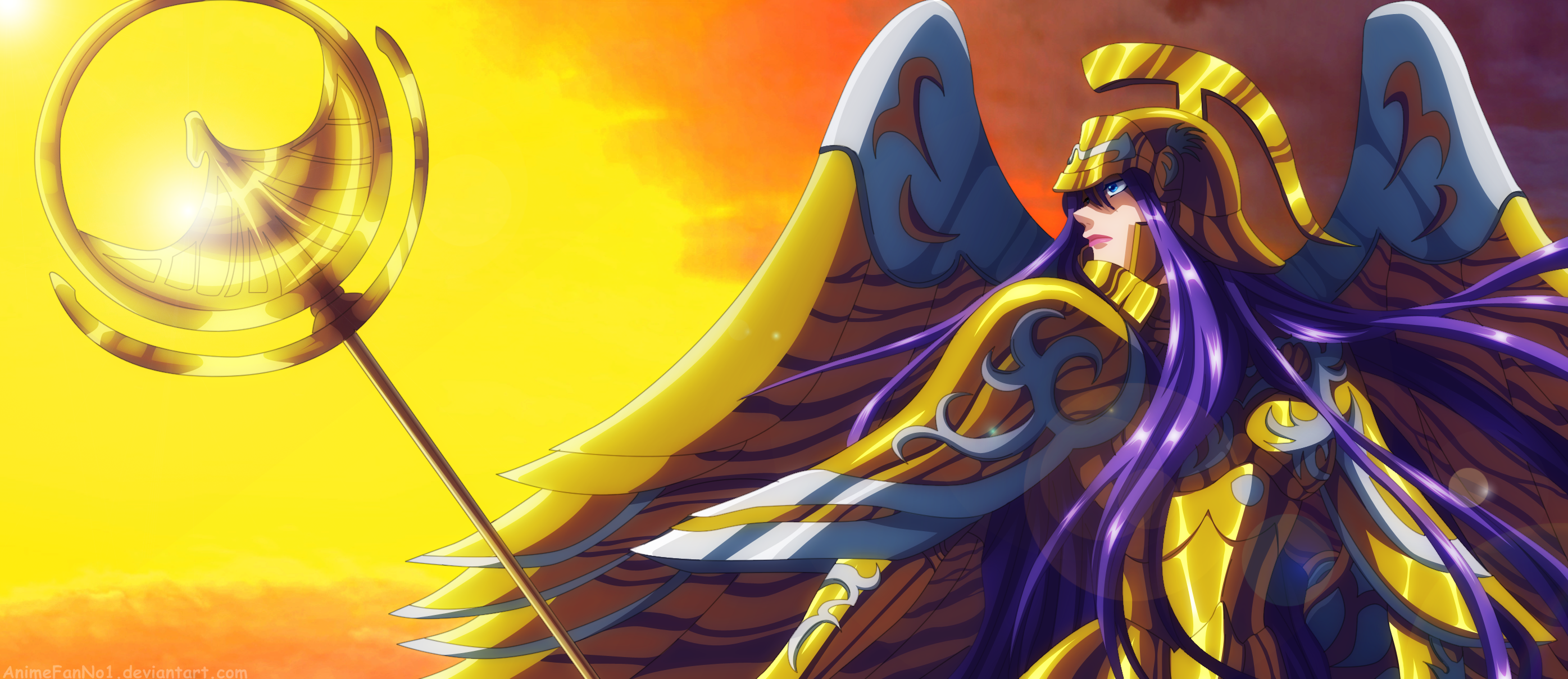 Athena from Saint Seiya holding a staff HD Wallpaper