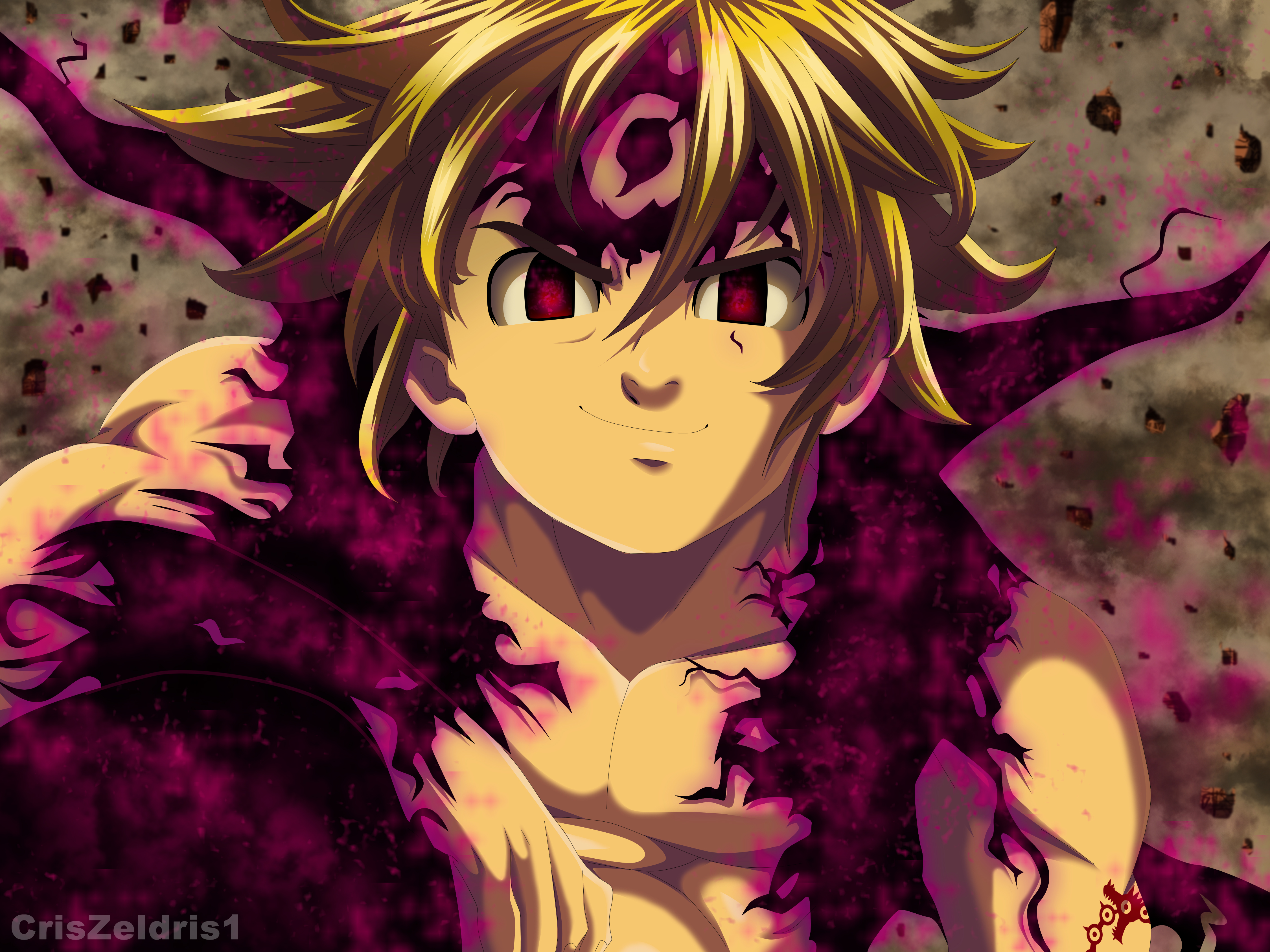 Meliodas from The Seven Deadly Sins with dark energy HD Wallpaper