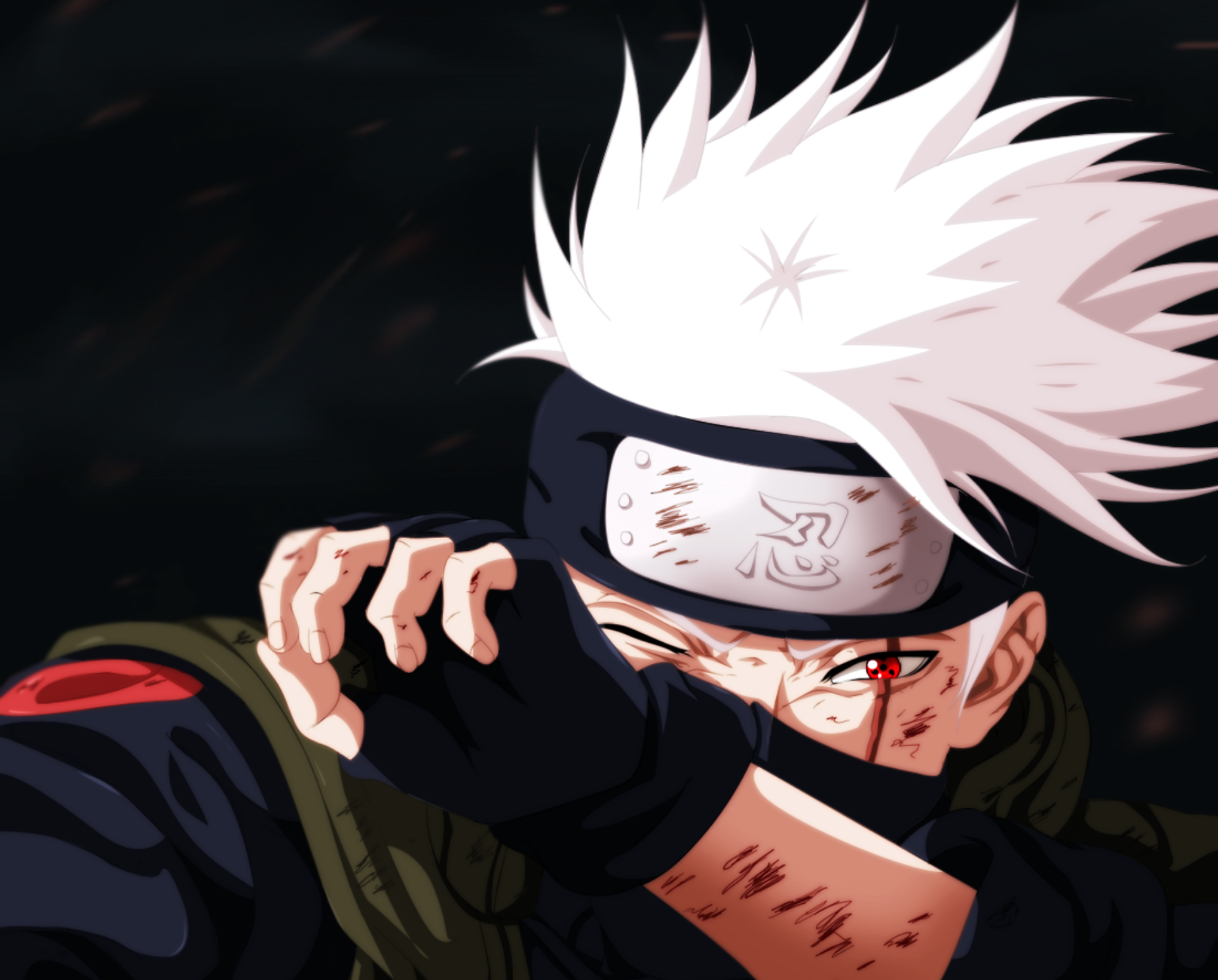 Kakashi Hatake with Sharingan Eye in Battle HD Wallpaper