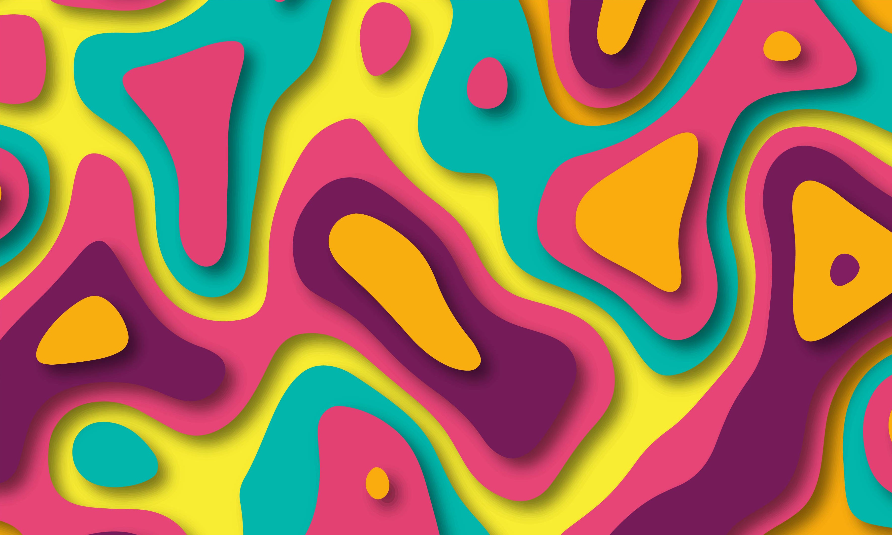 Abstract Colorful Paper Cutout Art HD Wallpaper