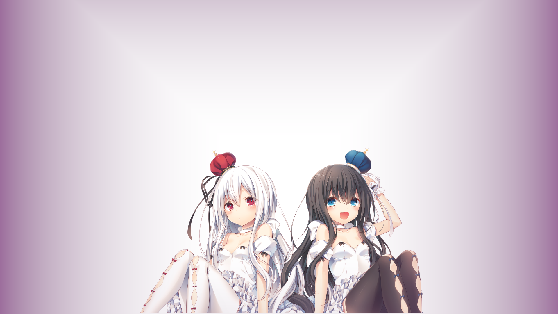 Two anime girls with crowns HD Wallpaper