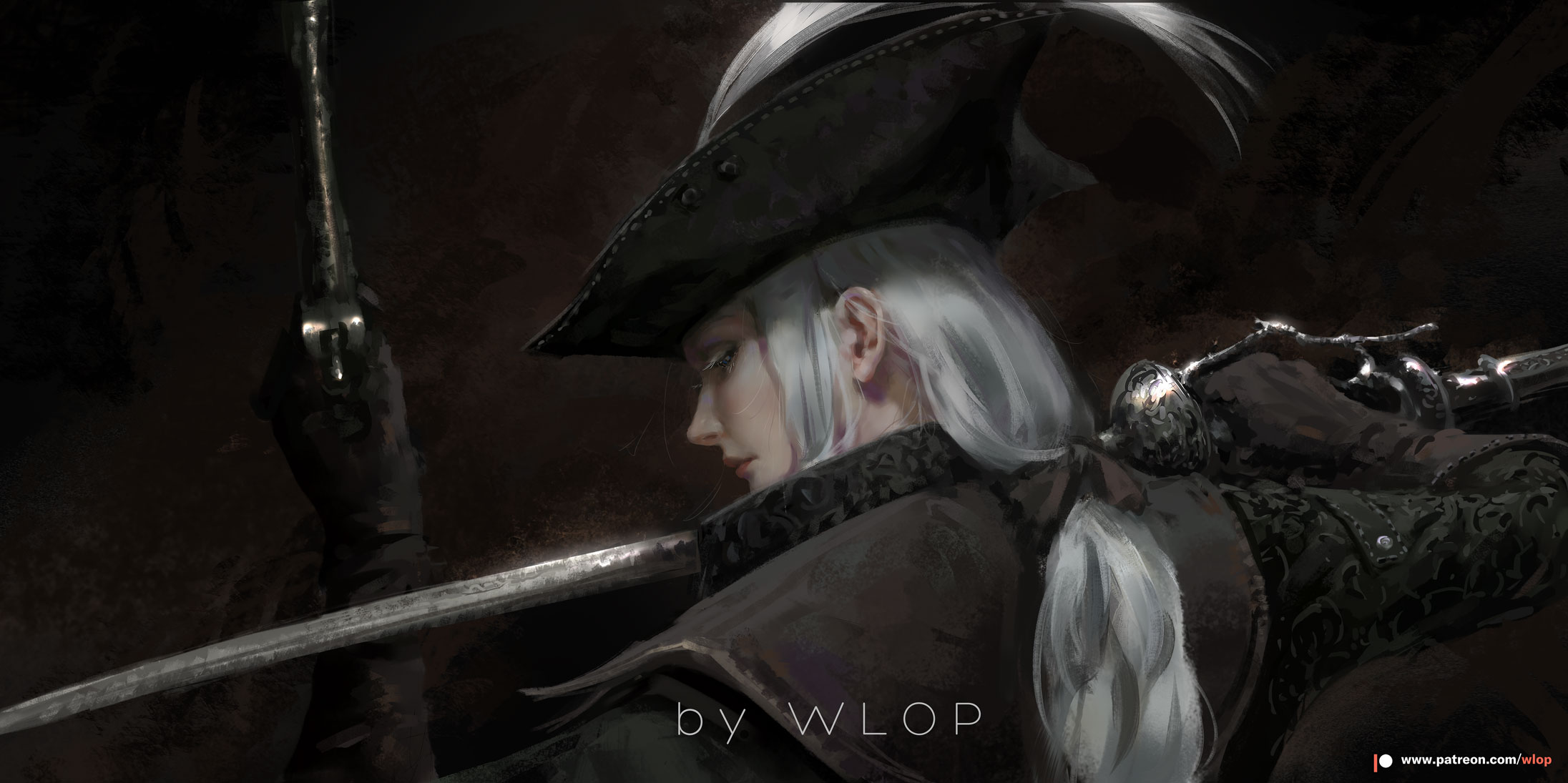 Lady Maria from Bloodborne with sword and pistol HD Wallpaper