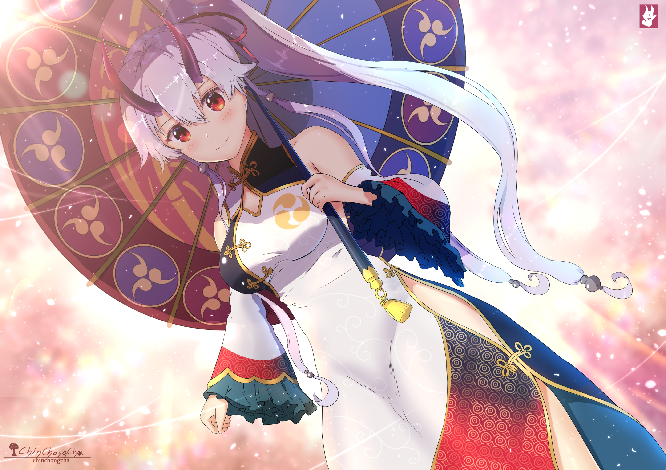 Tomoe Gozen from Fate/Grand Order with umbrella HD Wallpaper