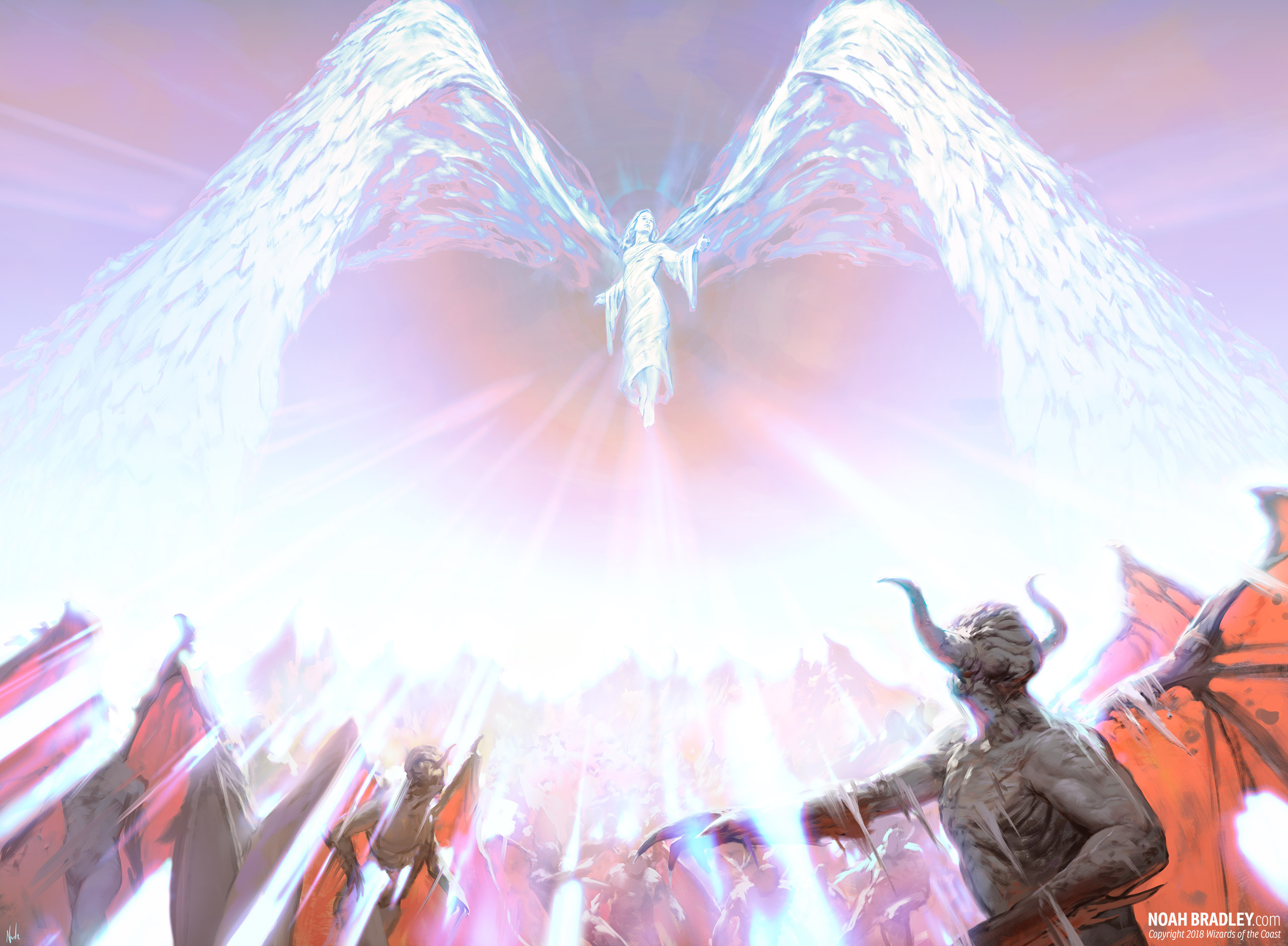 Angel and Demons in a Battle HD Wallpaper