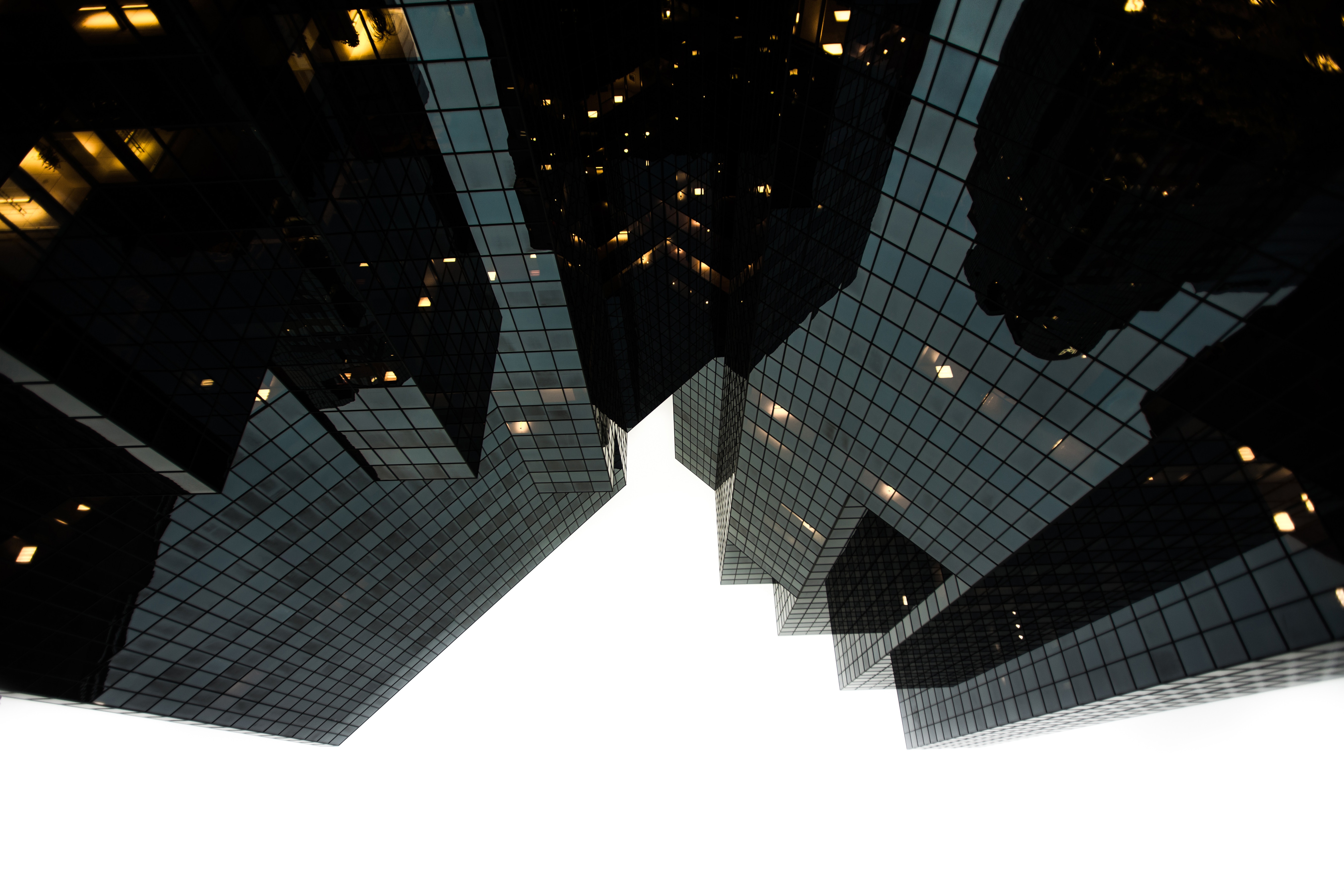Modern architecture with glass reflections HD Wallpaper