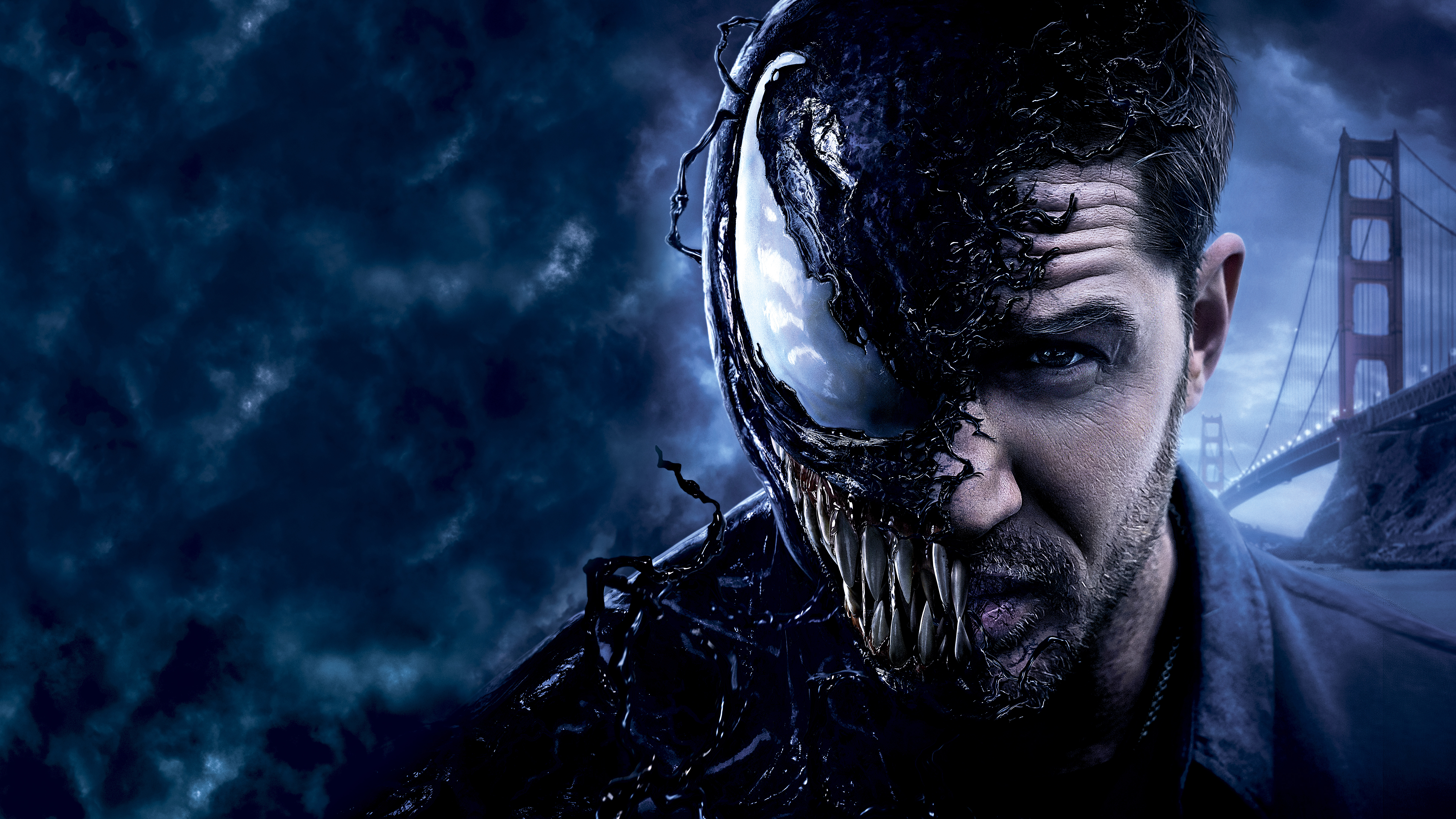 Venom from Venom with Tom Hardy and Golden Gate Bridge HD Wallpaper