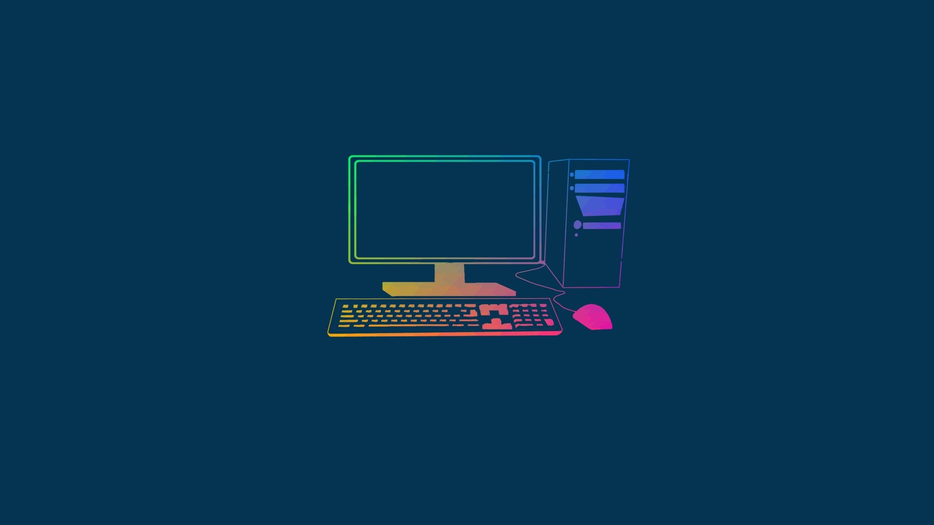 Desktop computer with monitor, keyboard, and mouse HD Wallpaper