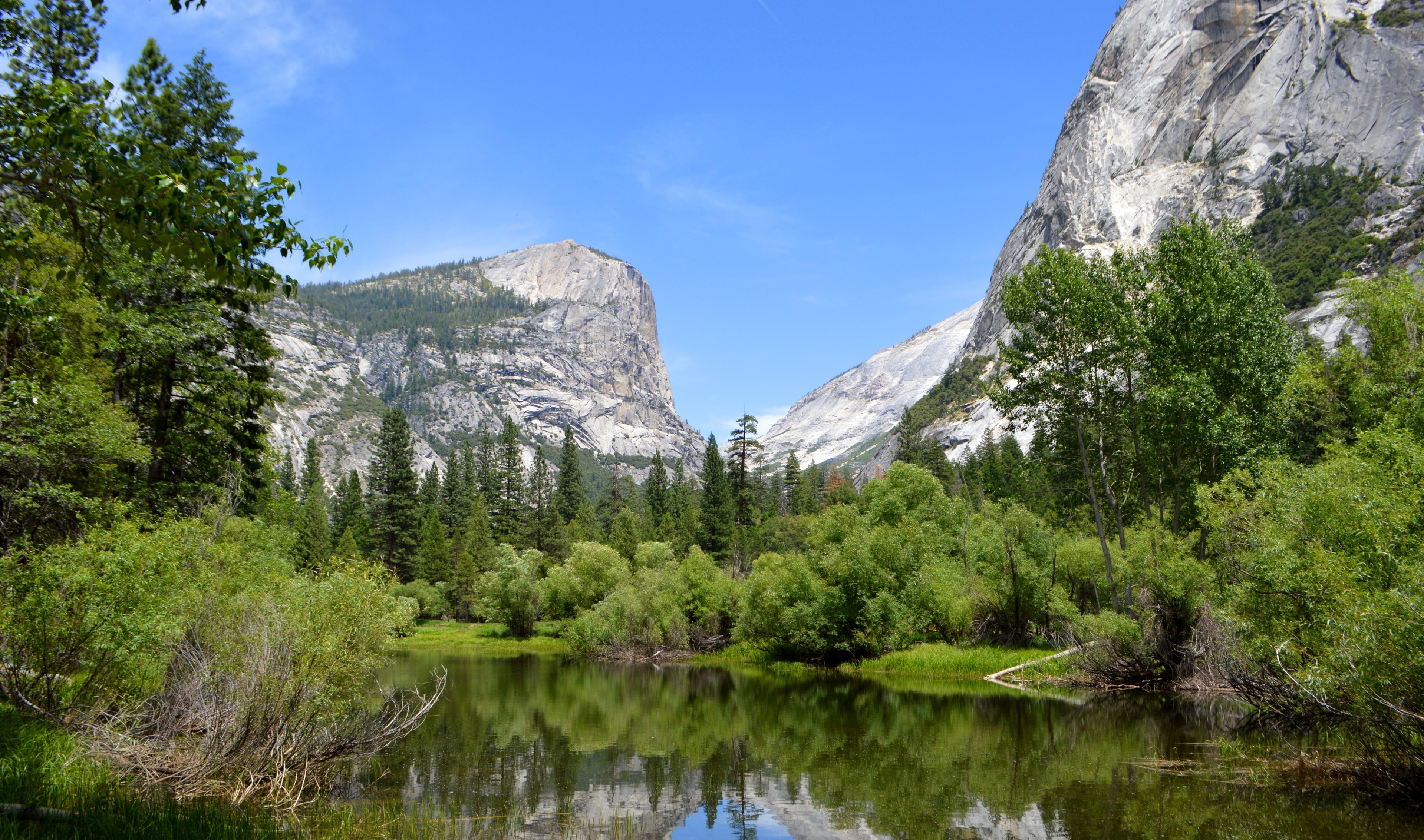 Yosemite National Park with Half Dome and Reflection HD Wallpaper