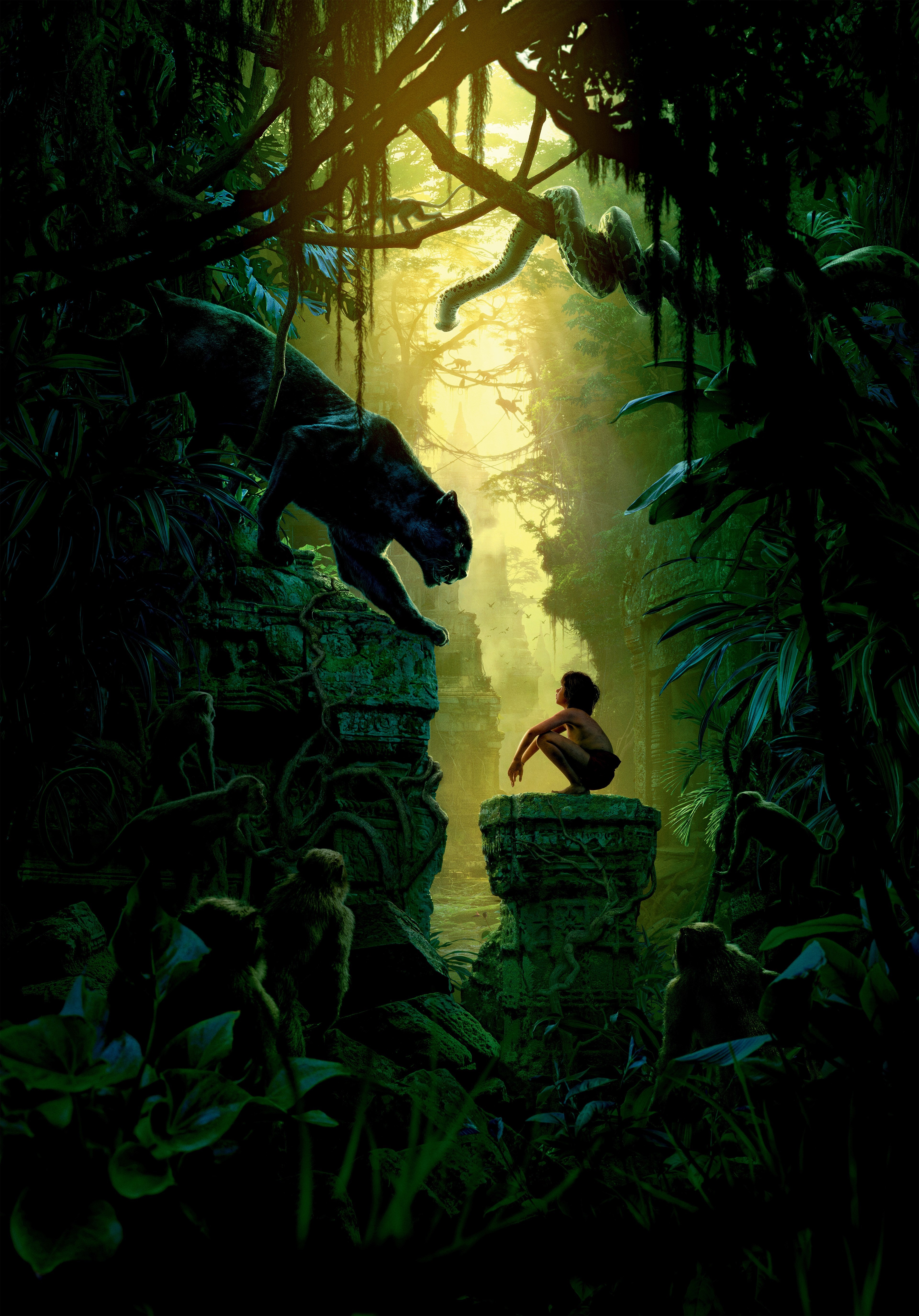 Bagheera and Mowgli in the Jungle 4K HD Wallpaper