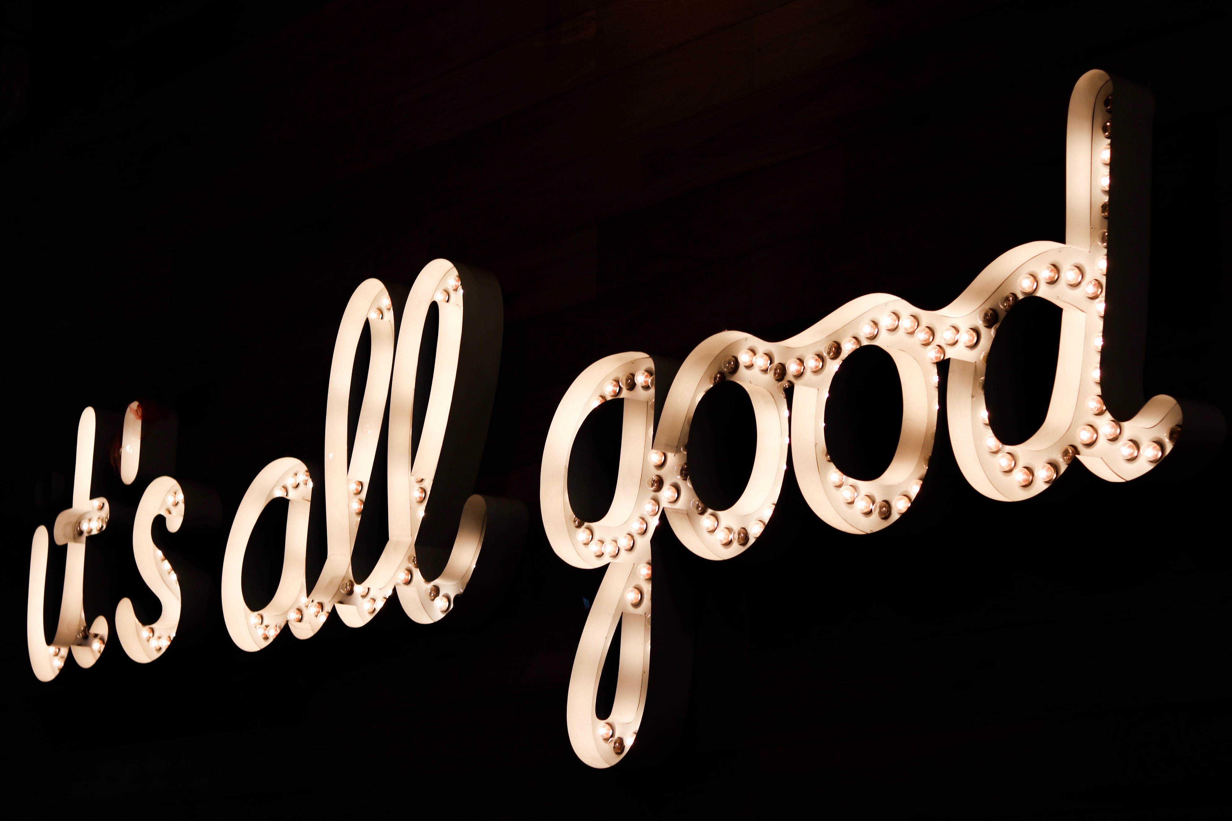 It's all good neon sign HD Wallpaper