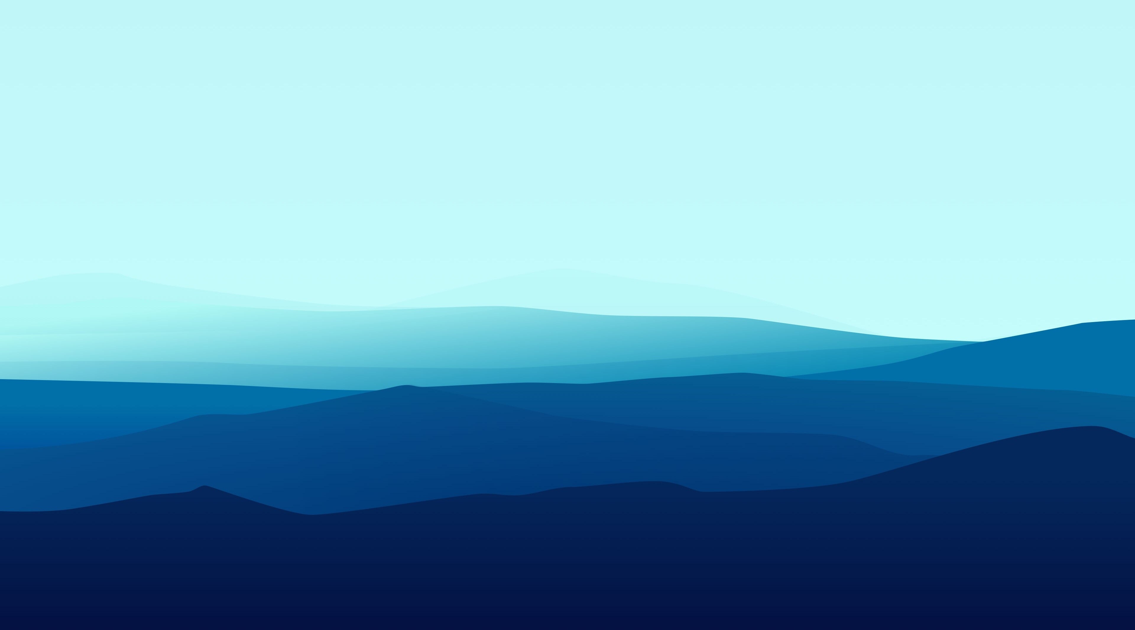 Abstract blue mountain landscape 4K HD Wallpaper