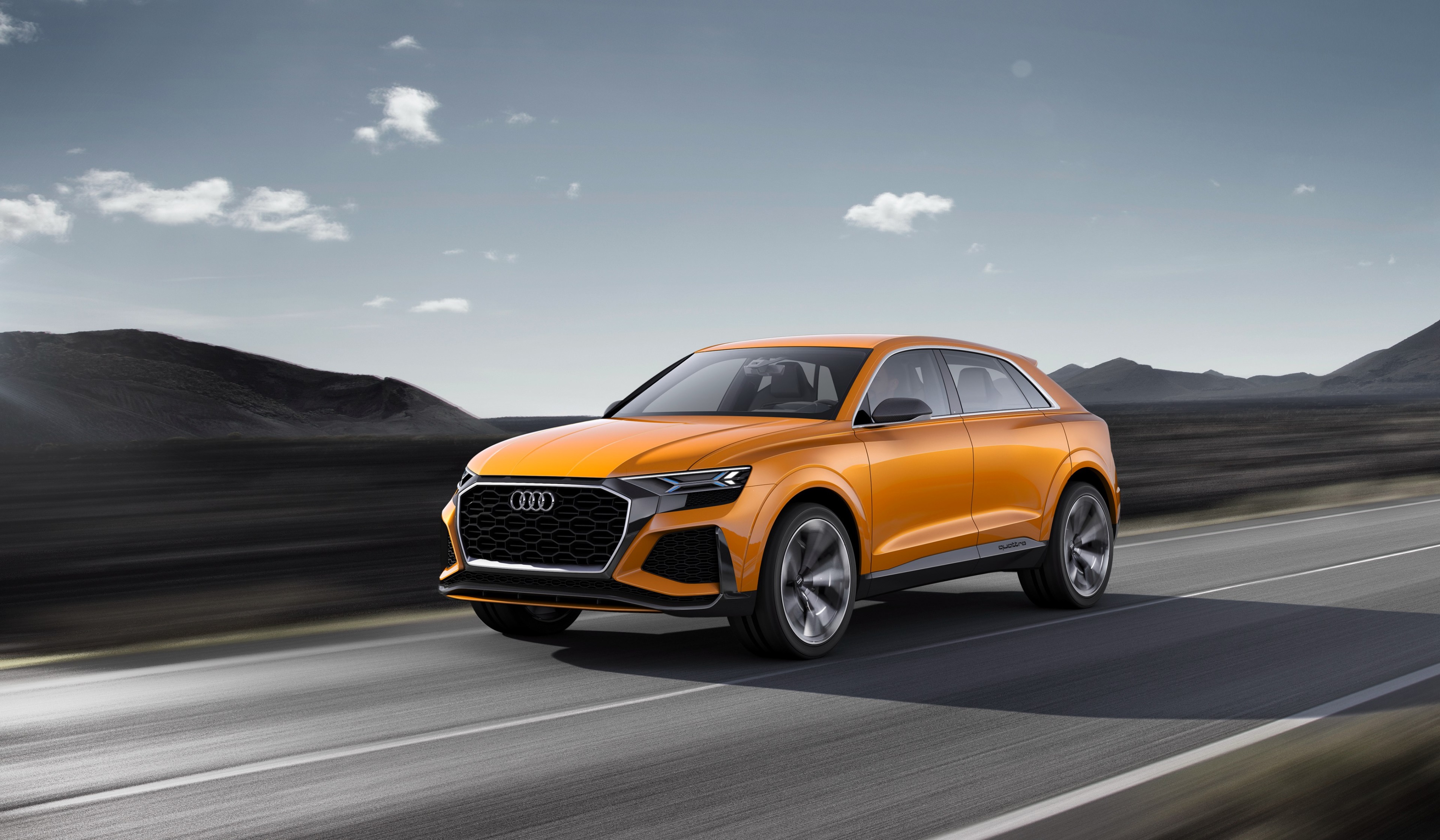Audi Q8 Sport Concept car on a road HD Wallpaper