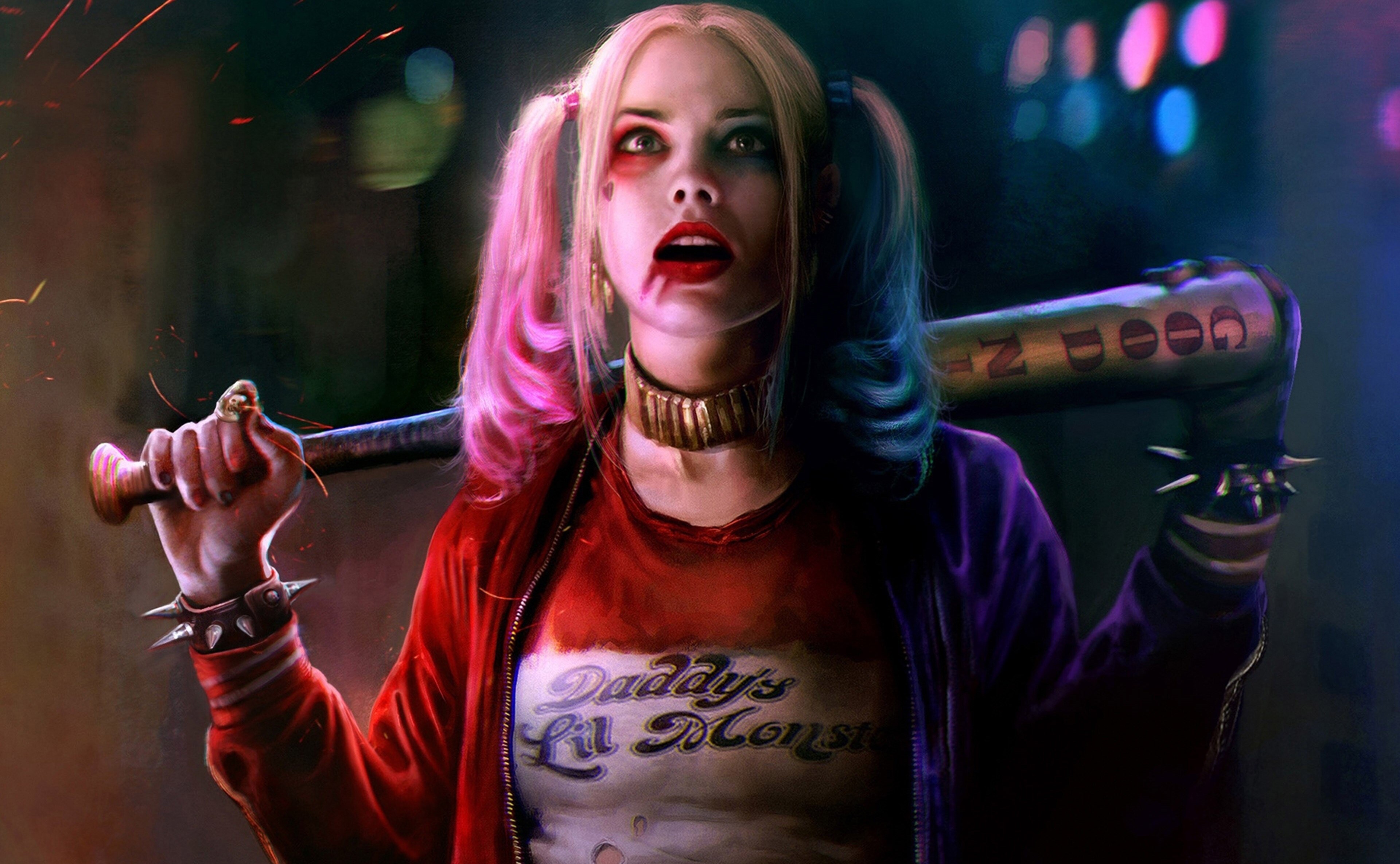 Harley Quinn with baseball bat HD Wallpaper