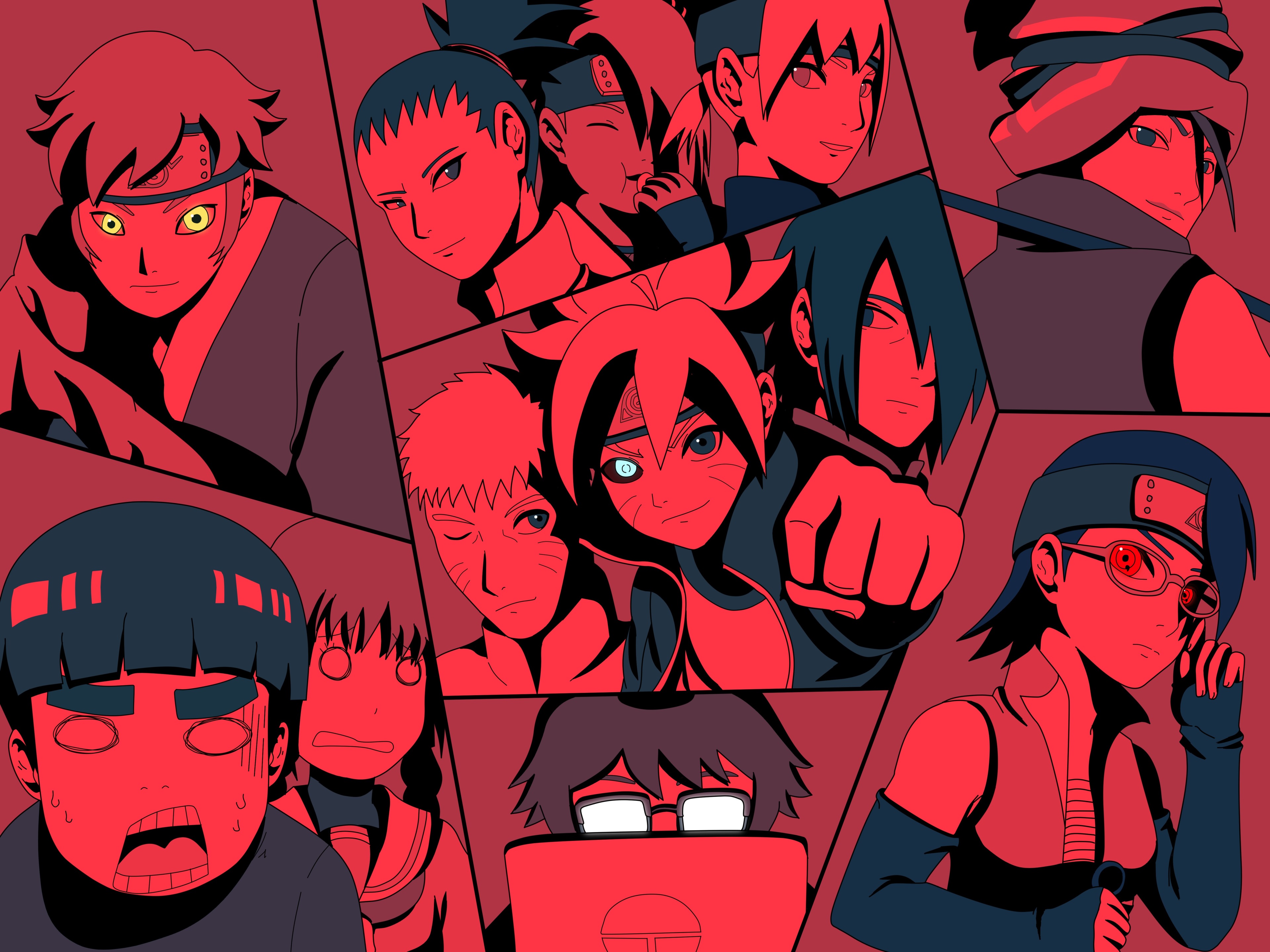 Boruto Characters Collage 4K HD Wallpaper