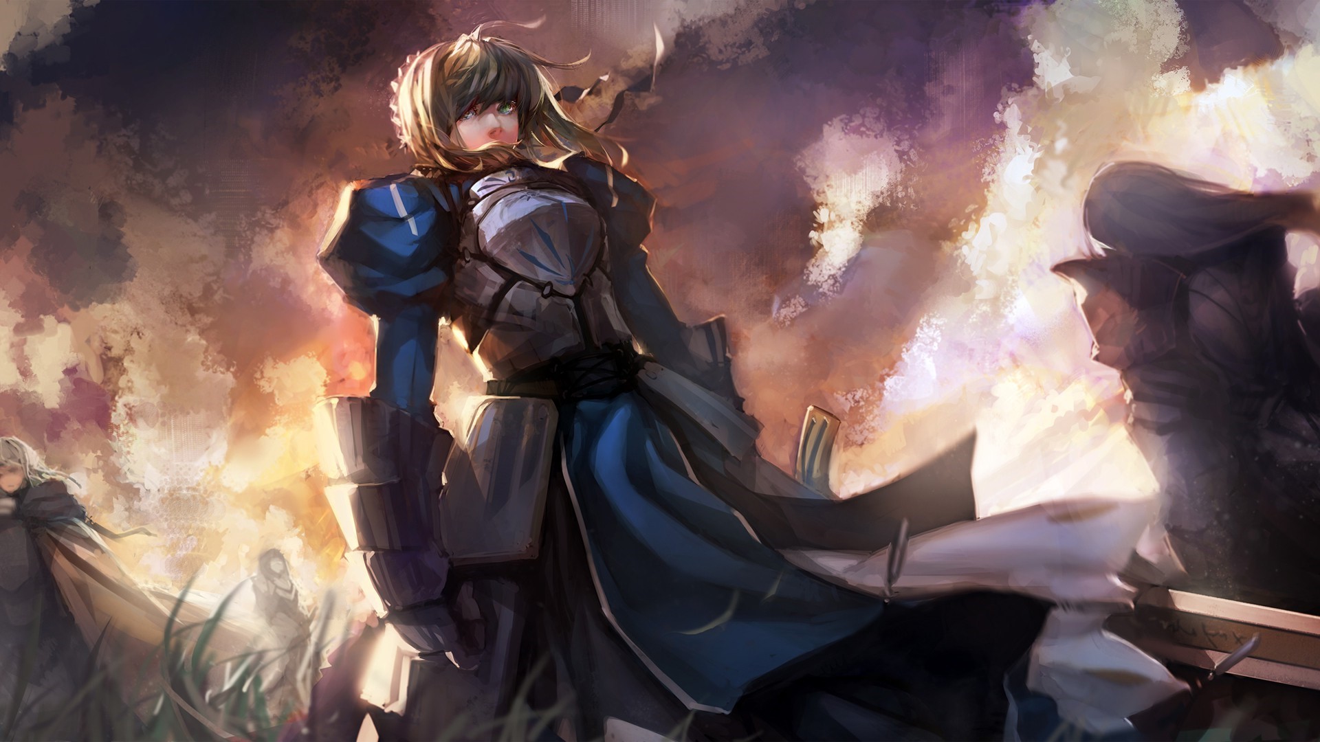 Saber from Fate Series in battle HD Wallpaper