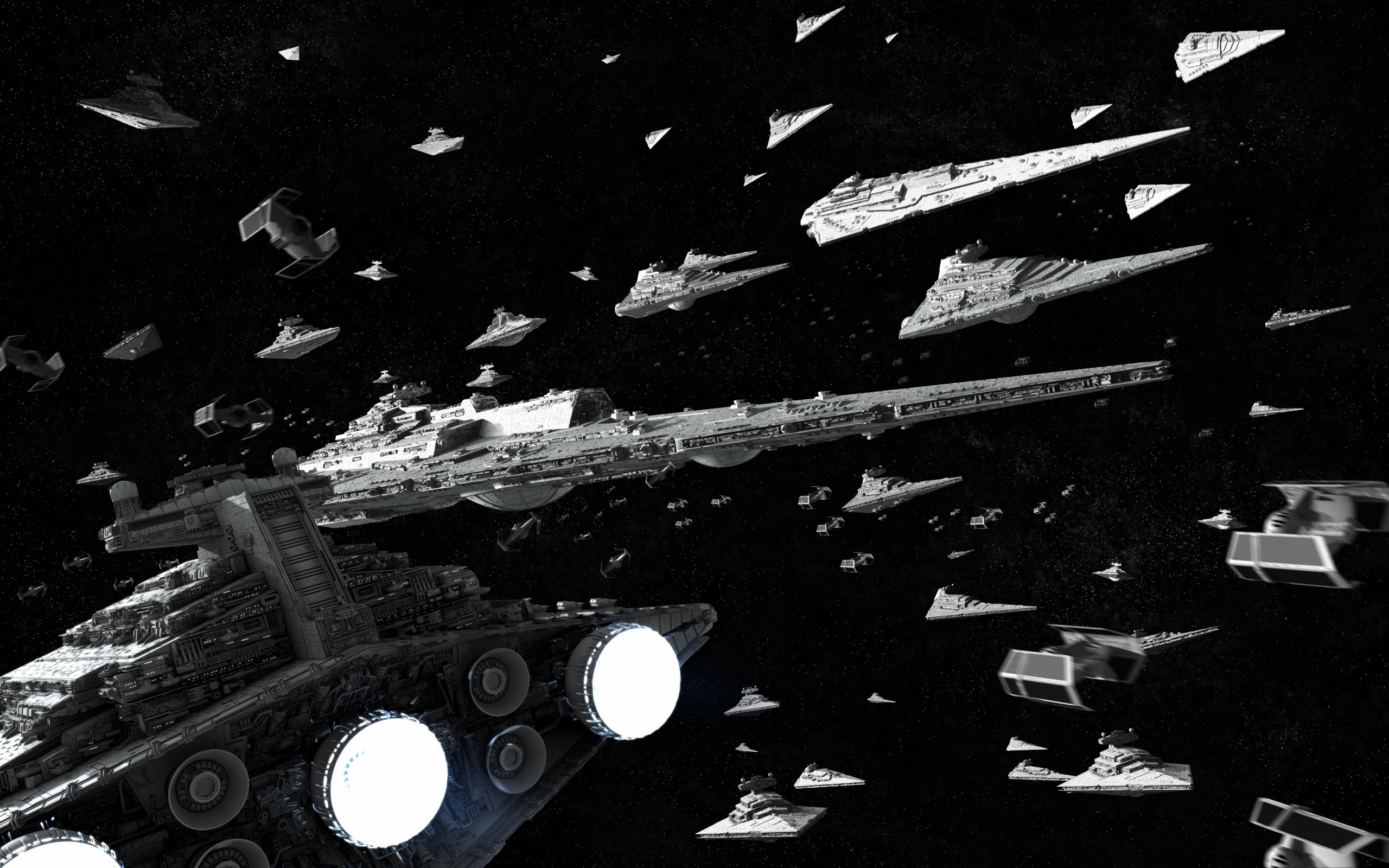 Star Wars Imperial fleet in space HD Wallpaper