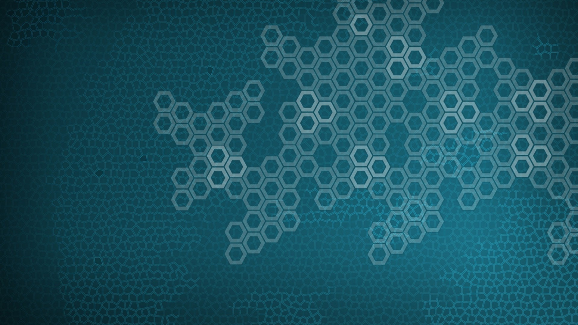 Abstract Hexagon Pattern on Teal Background HD Wallpaper