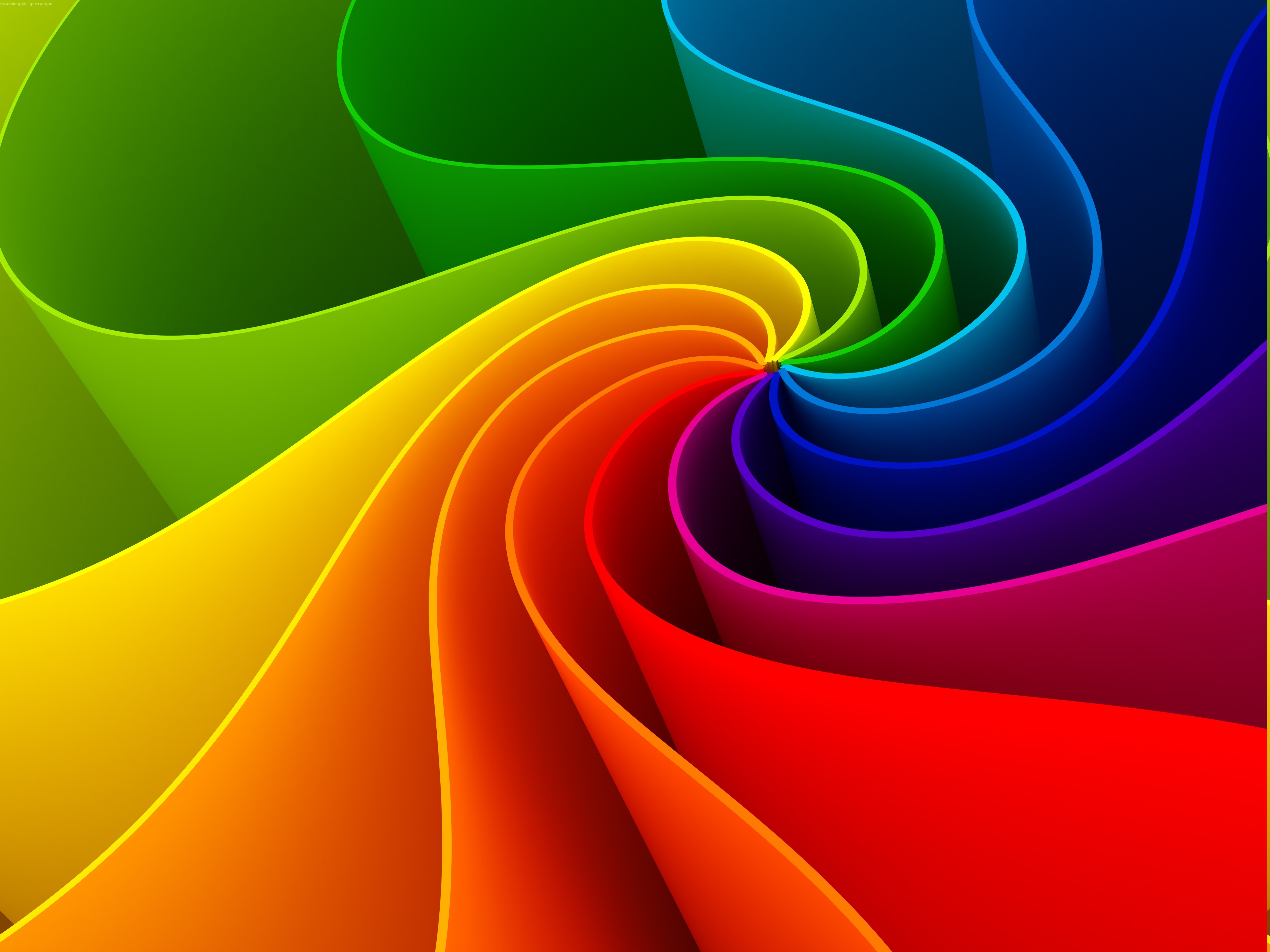 Vibrant Spiral of Colorful Curved Sheets HD Wallpaper