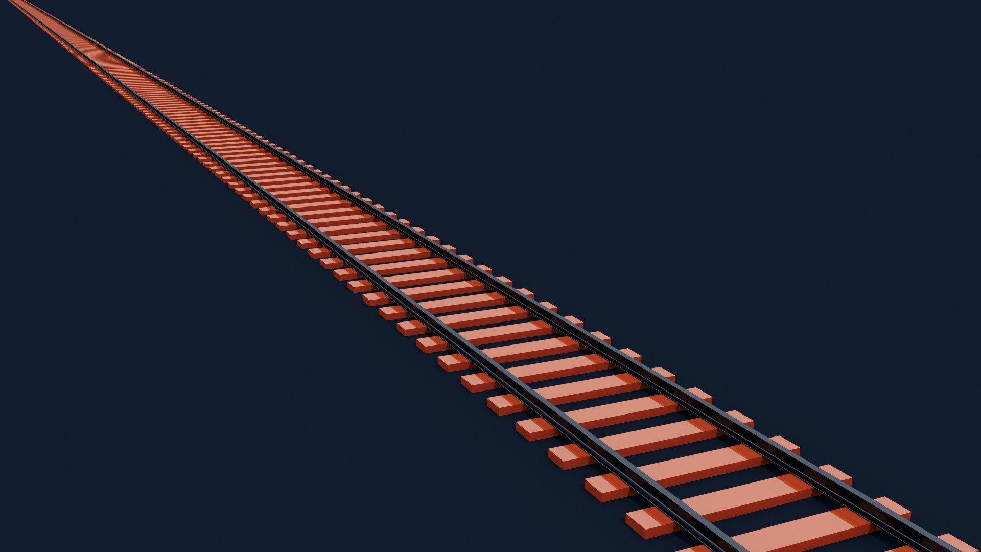 Abstract Orange Railway Render HD Wallpaper