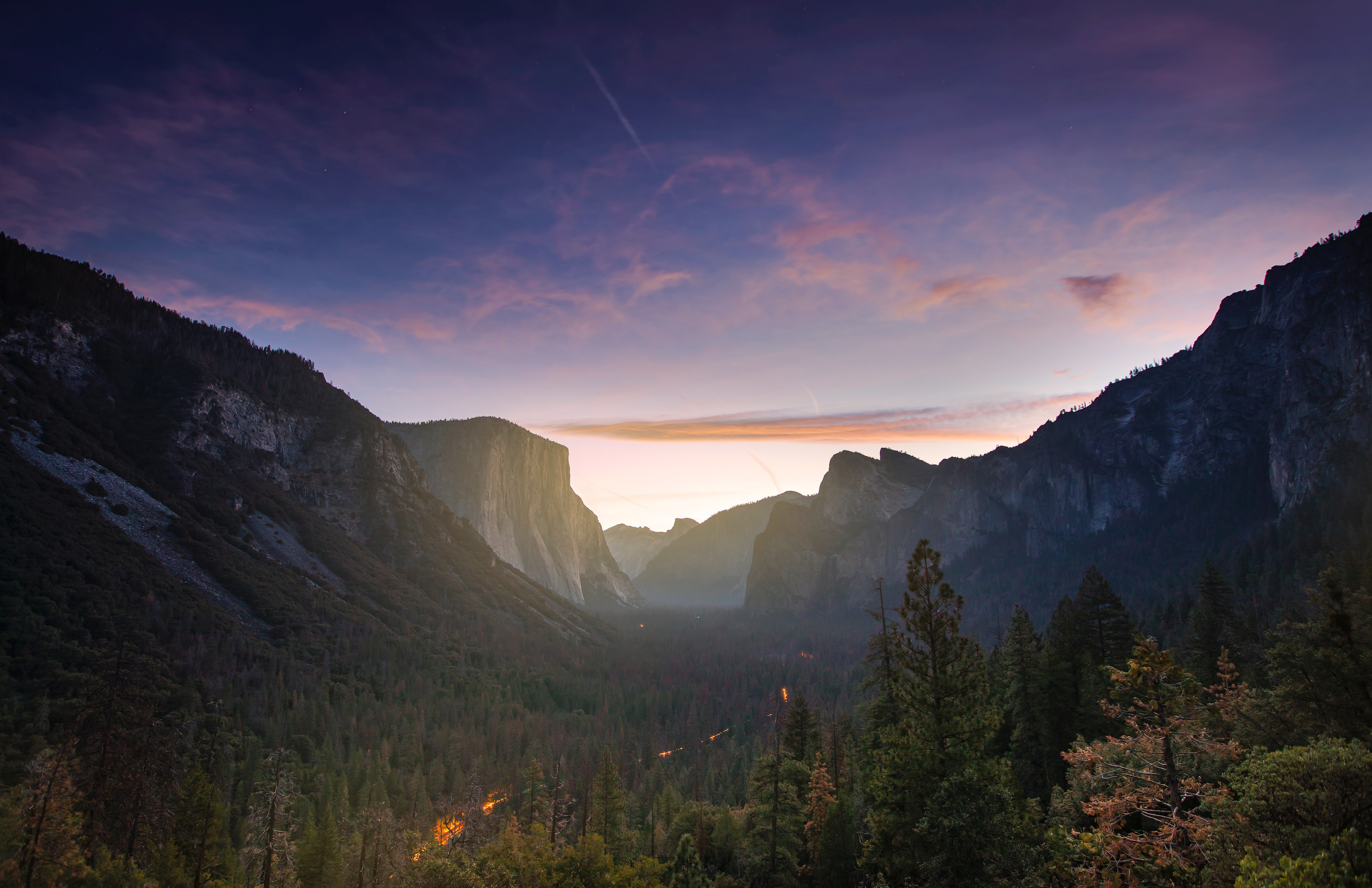 Yosemite Valley at sunrise with El Capitan HD Wallpaper