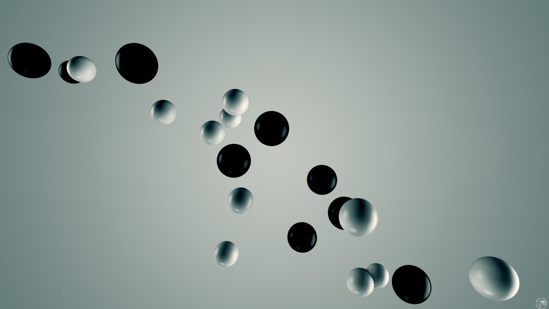 Abstract 3D spheres on a simple background HD Wallpaper