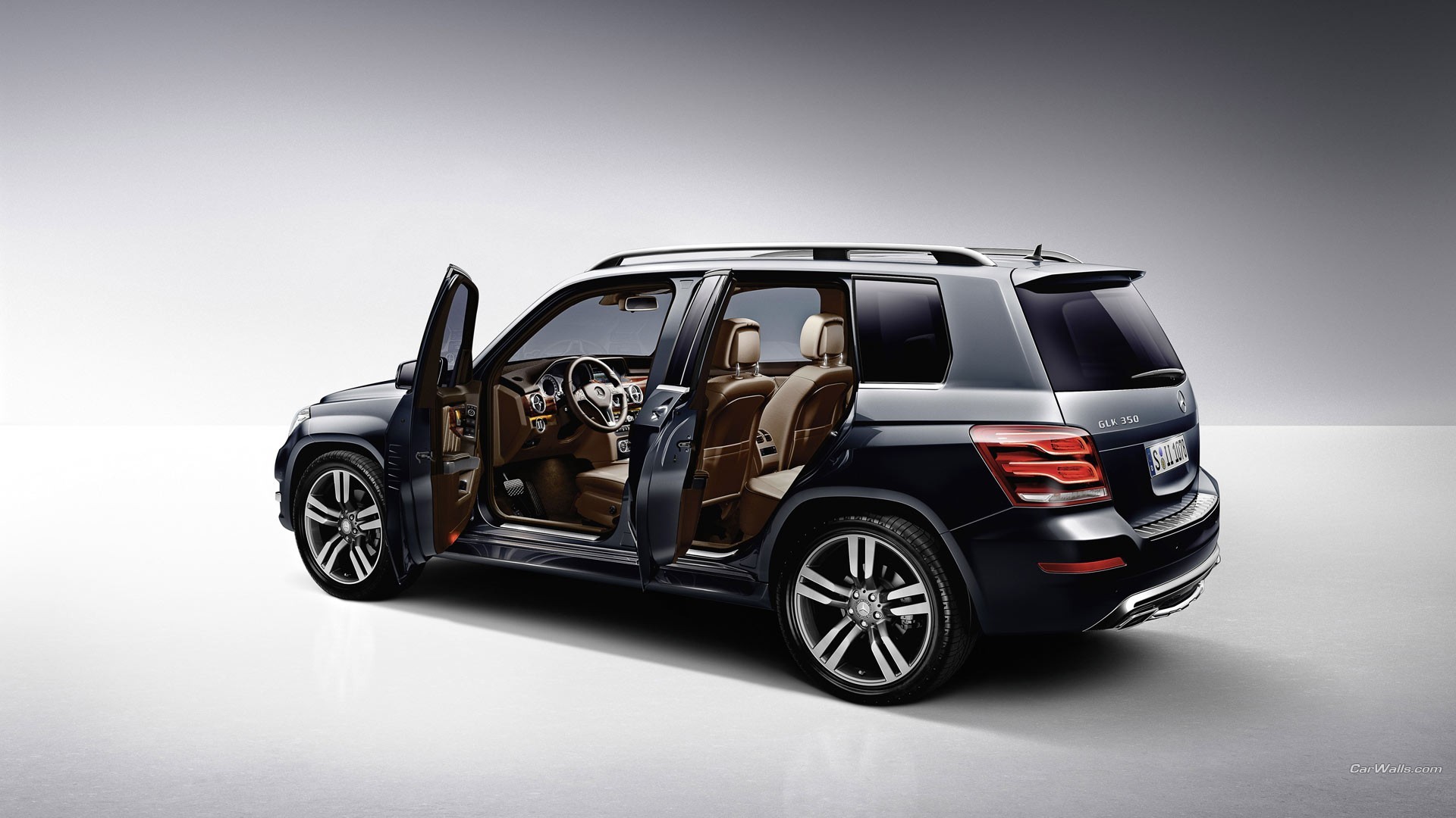 Mercedes-Benz GLK 350 SUV with doors open HD Wallpaper