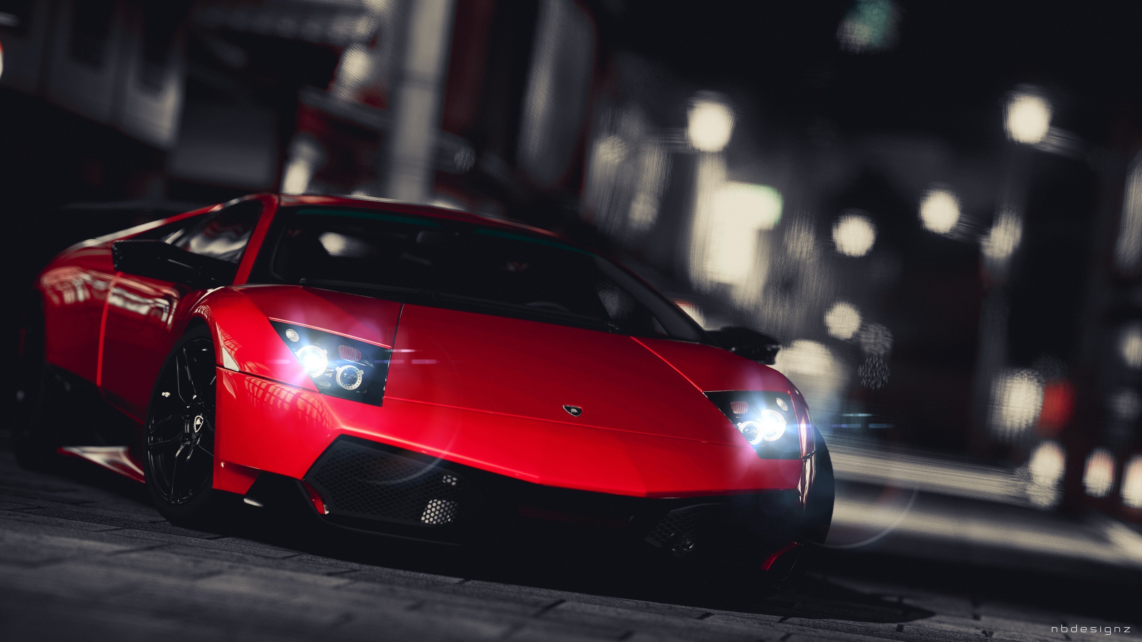 Red Lamborghini Murcielago LP 670-4 SV from Gran Turismo 5 HD Wallpaper