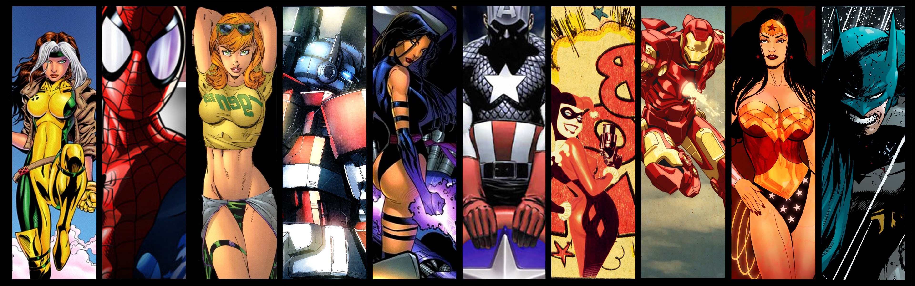 Marvel and DC Comics Characters Collage HD Wallpaper