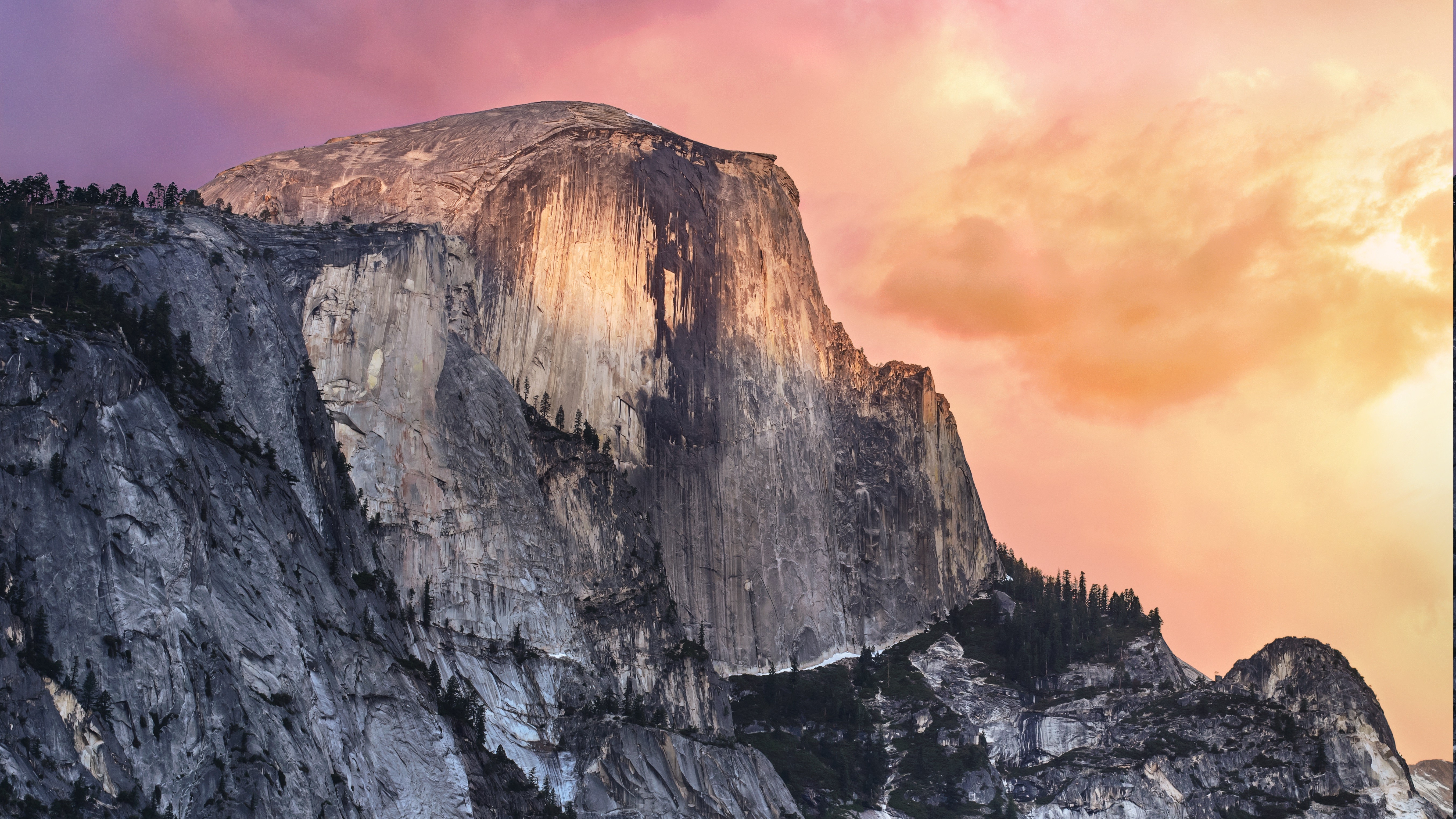 Half Dome mountain in Yosemite National Park at sunset HD Wallpaper