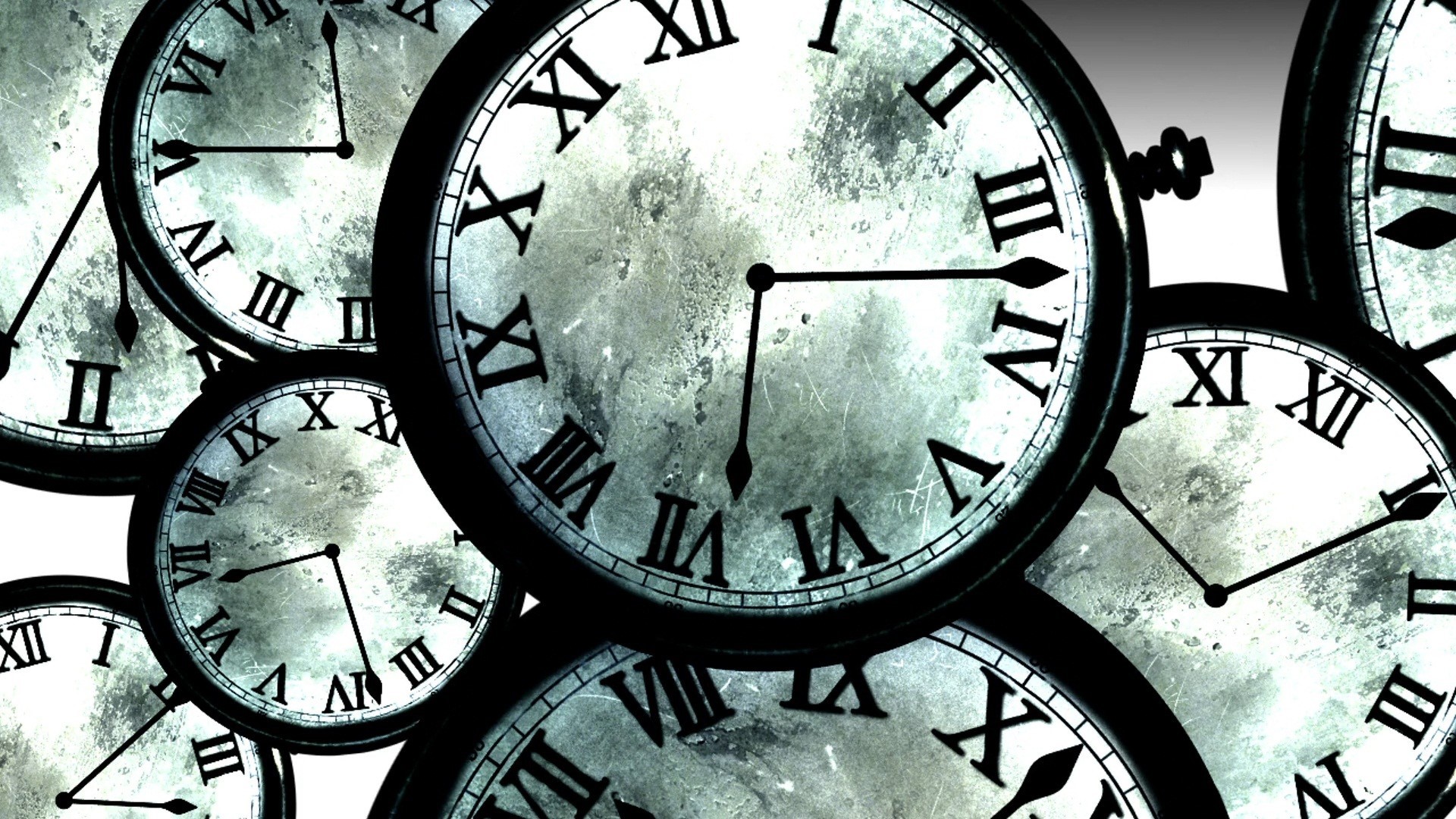Multiple antique clocks with Roman numerals HD Wallpaper