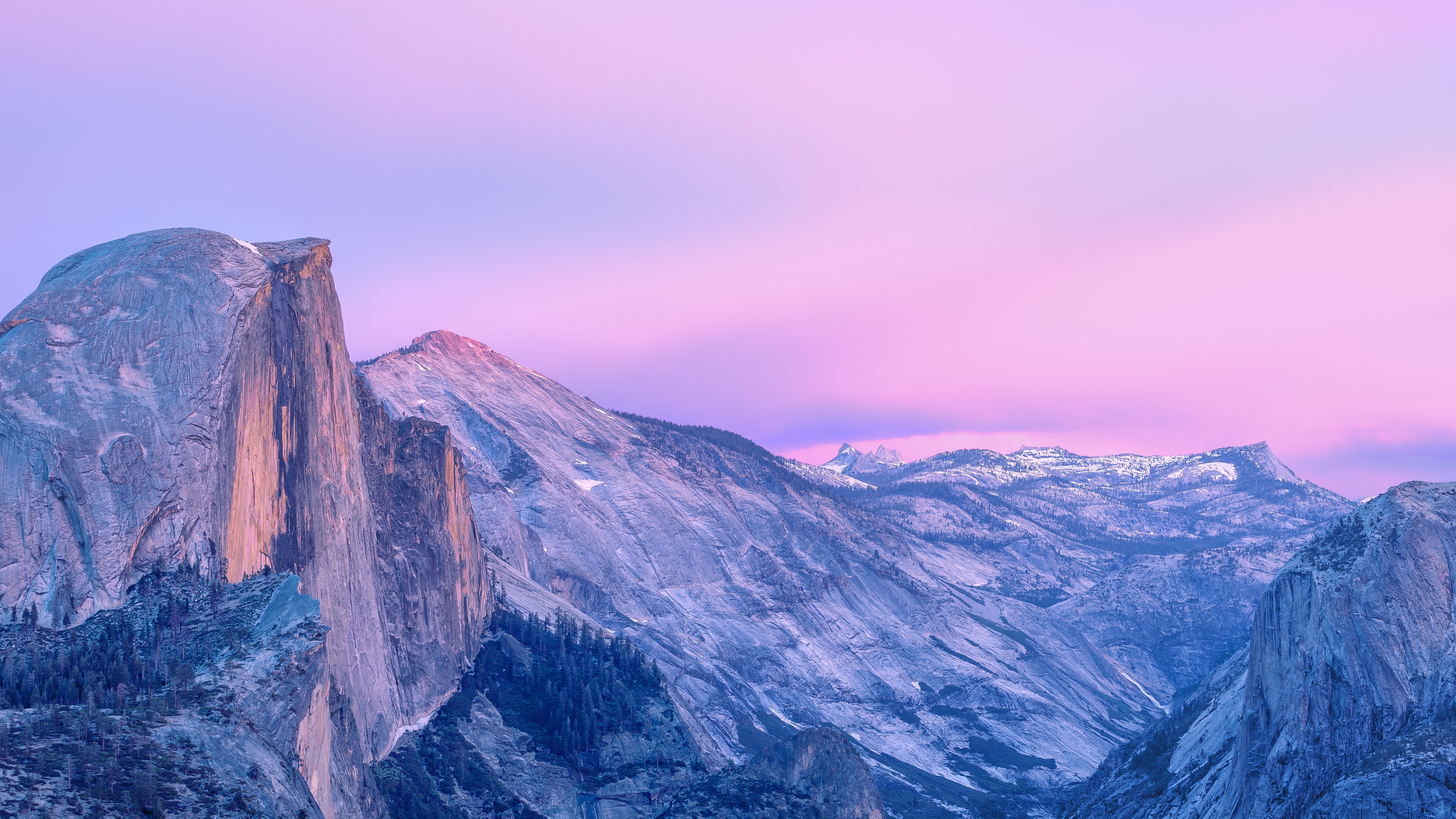 Half Dome mountain in Yosemite National Park at sunset HD Wallpaper