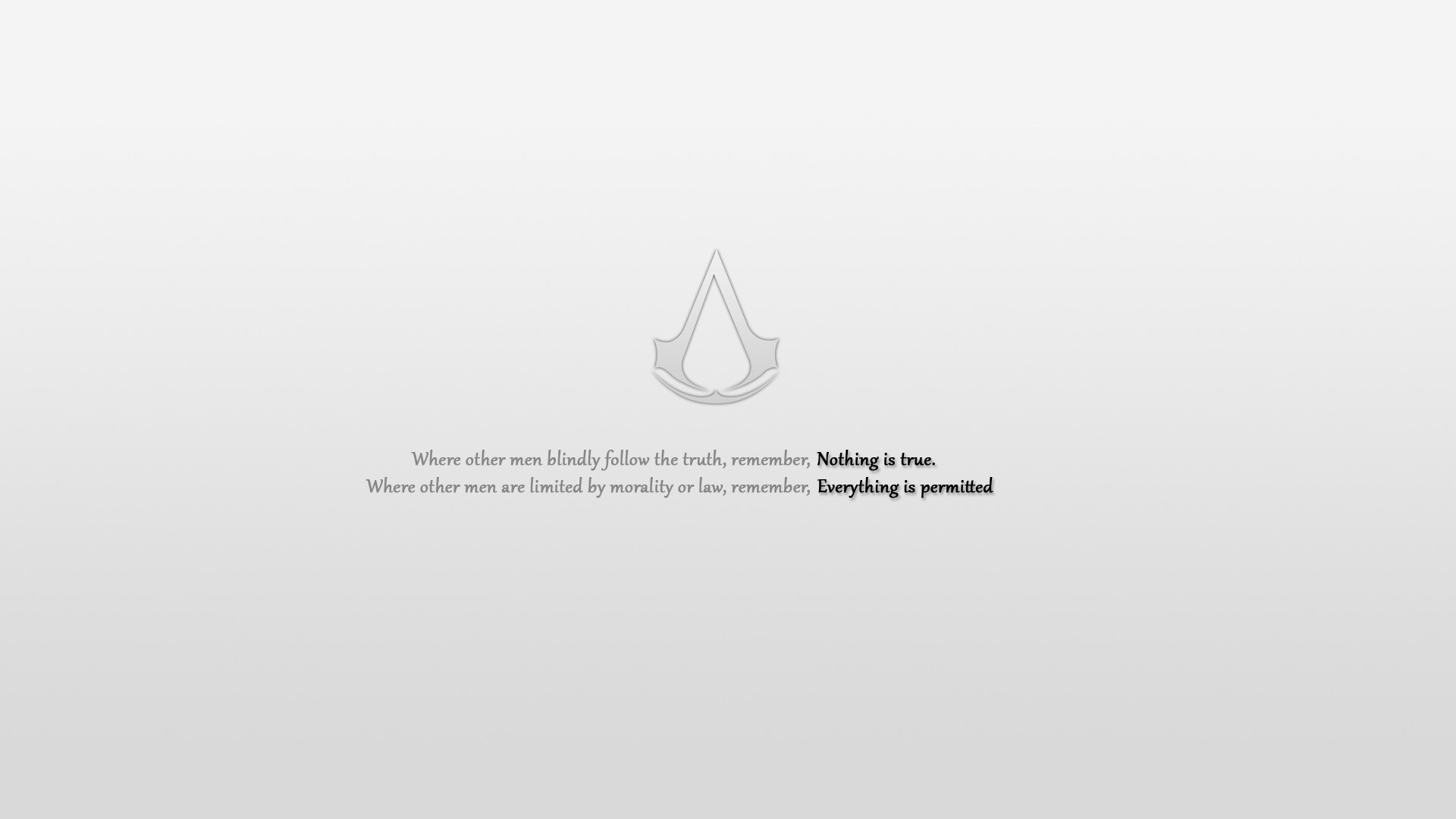 Assassin's Creed quote with logo HD Wallpaper