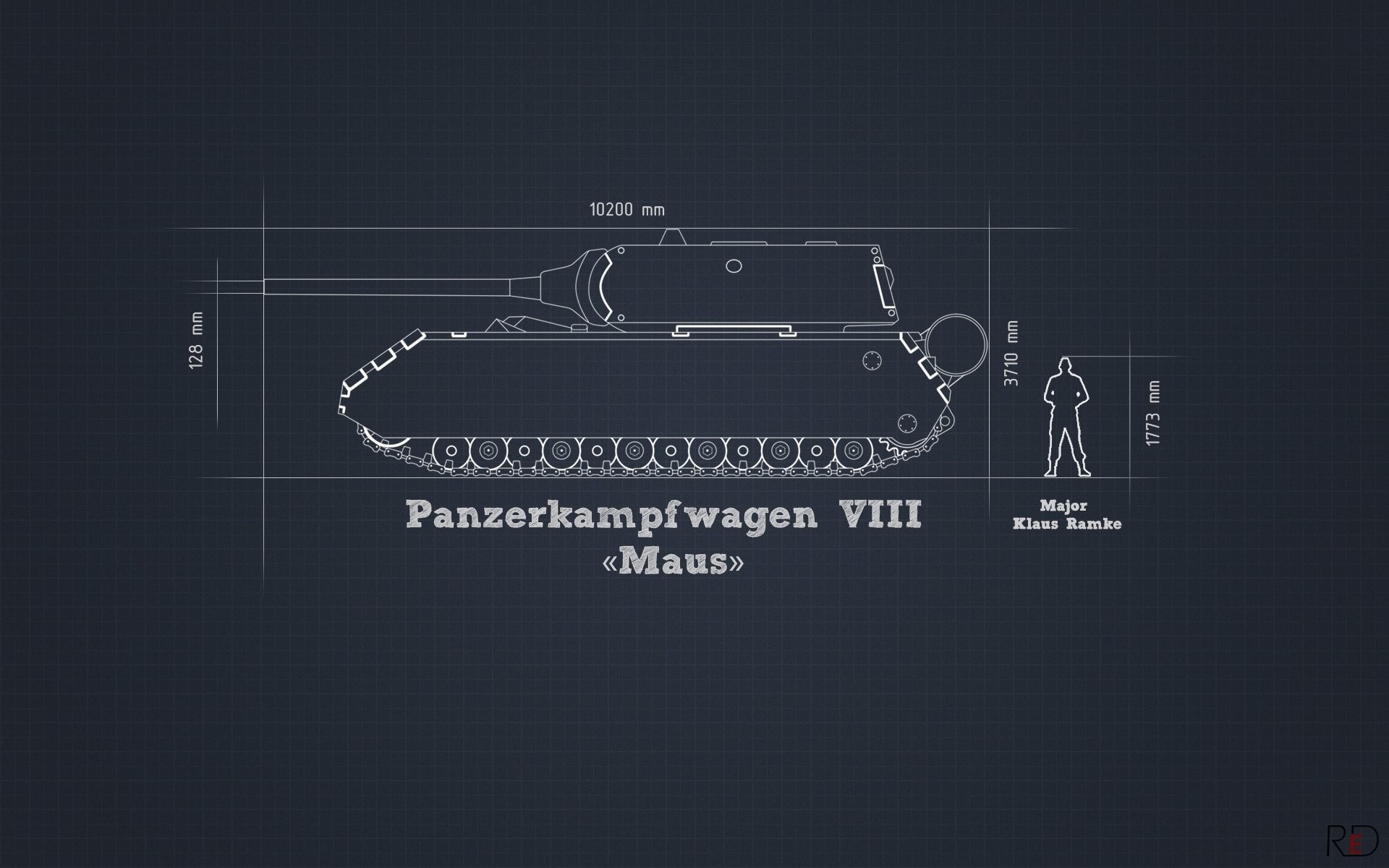 Panzerkampfwagen VIII Maus Blueprint HD Wallpaper